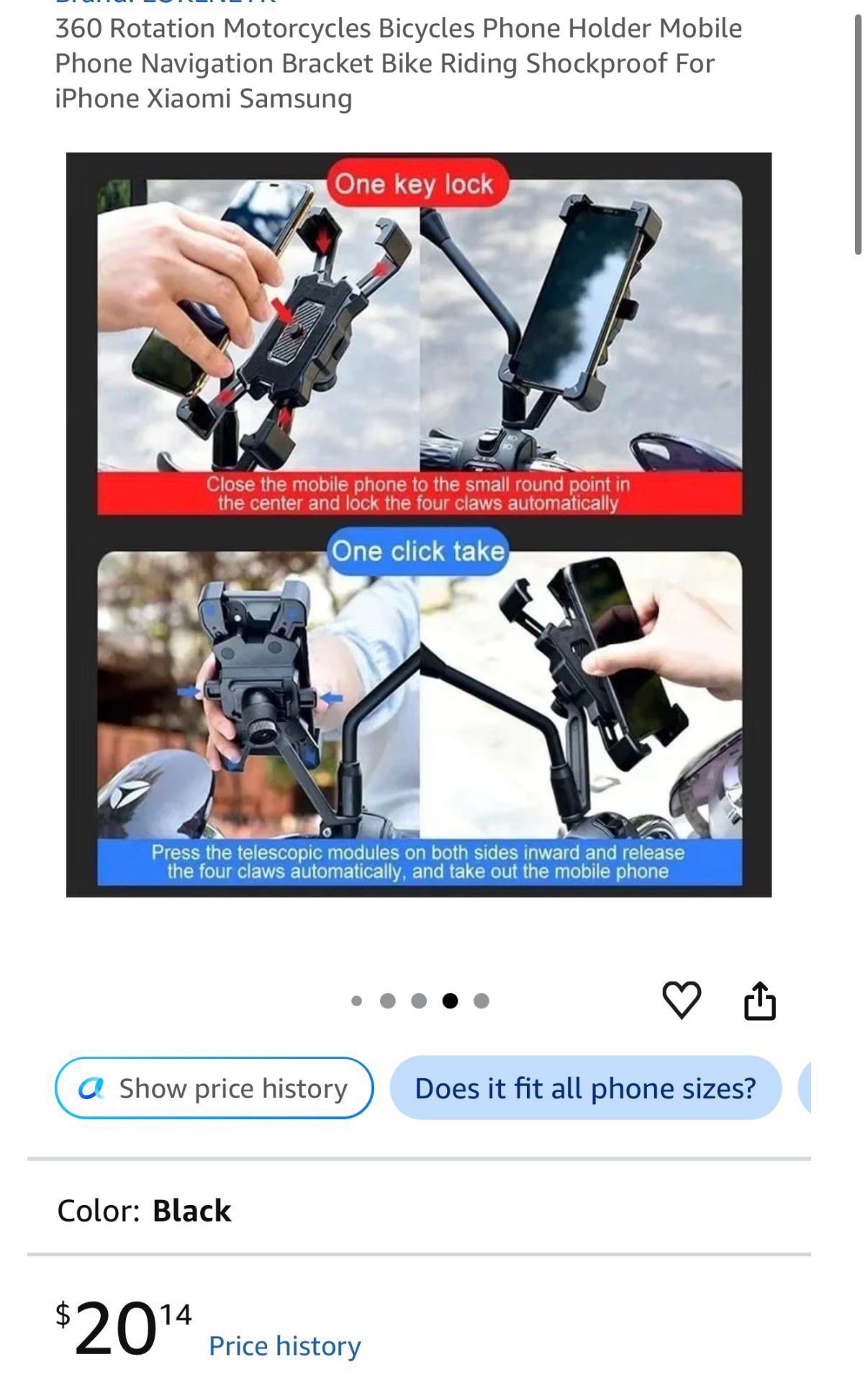 360 Rotation Motorcycle and Bike Phone Holder - photo 2
