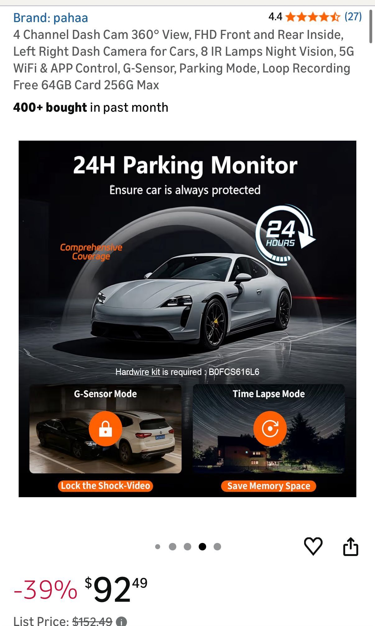4-Channel 1080P Dash Cam 360° Panoramic View - photo 5