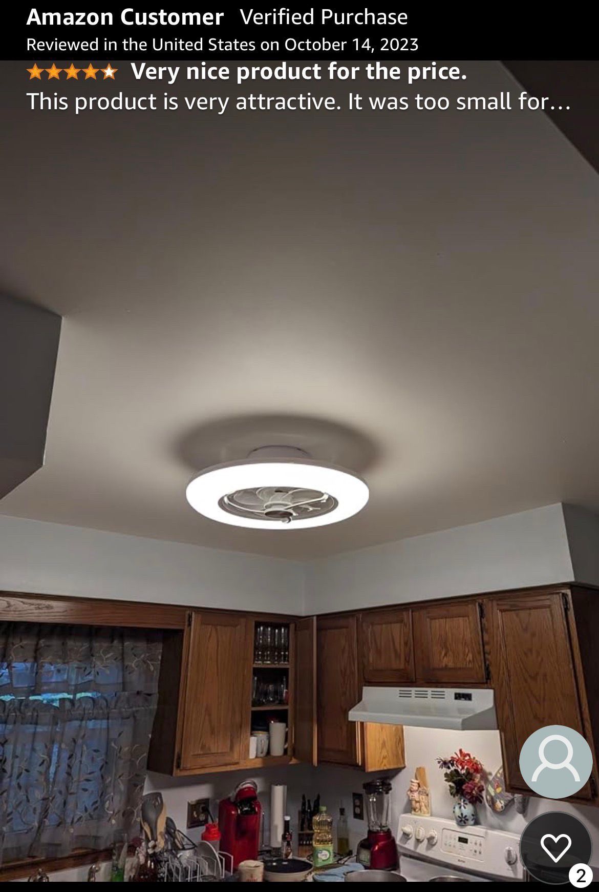 22.4" LED Dimmable Low Profile Ceiling Fan with Remote