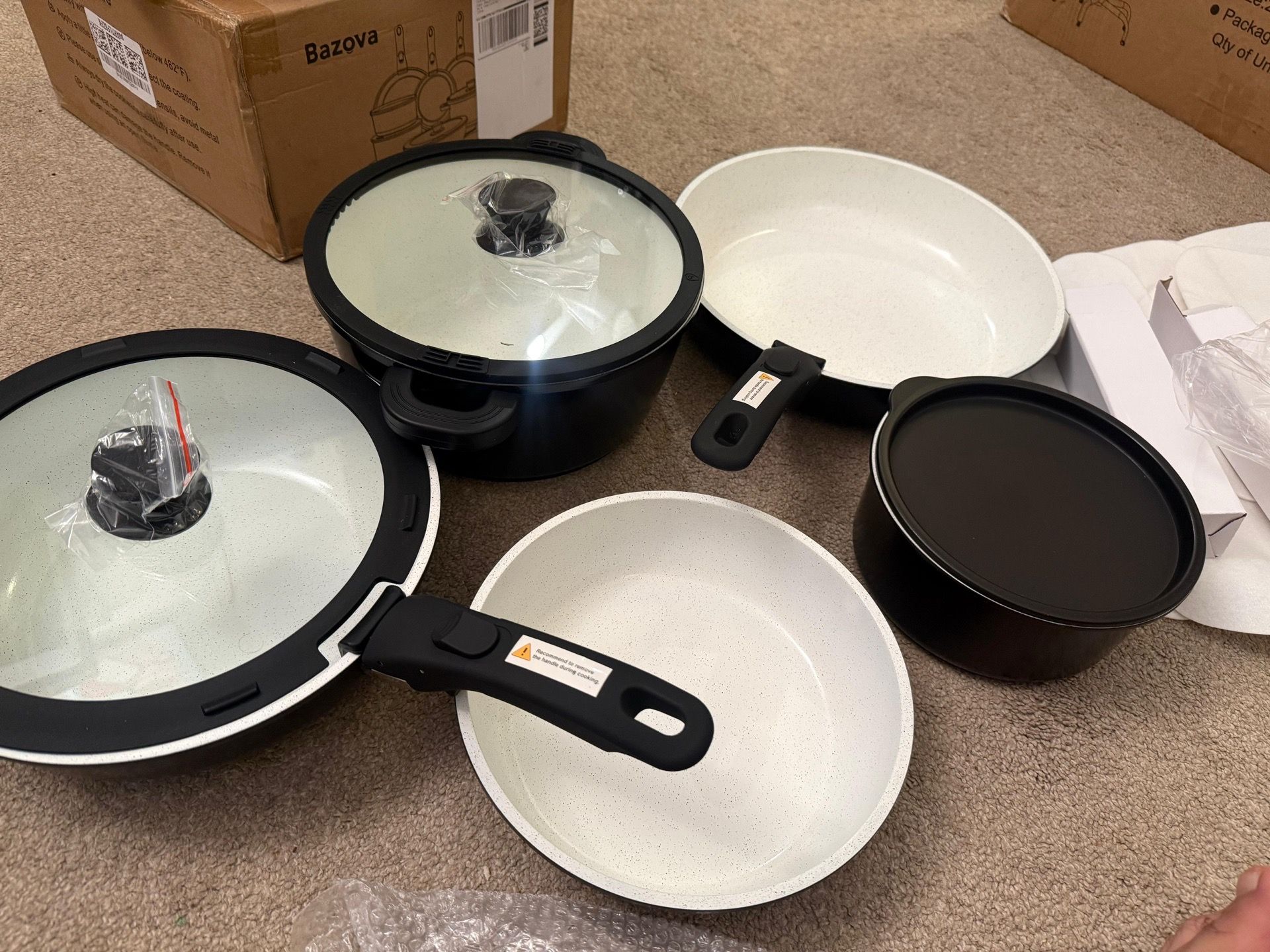 Ceramic Cookware Set with Removable Handles