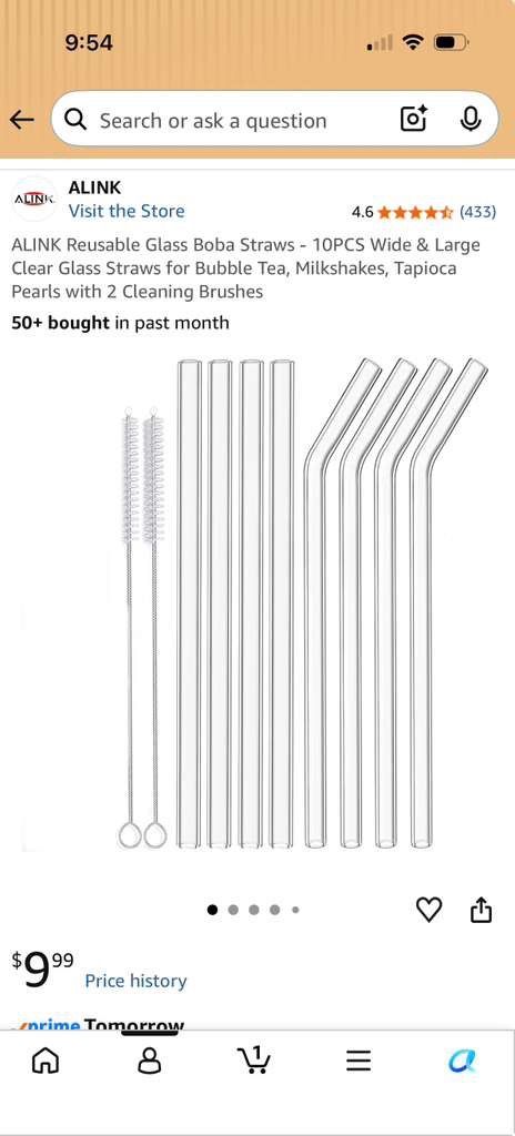 8 Reusable Glass Straws - 10mm Clear Drinking Straws - photo 4