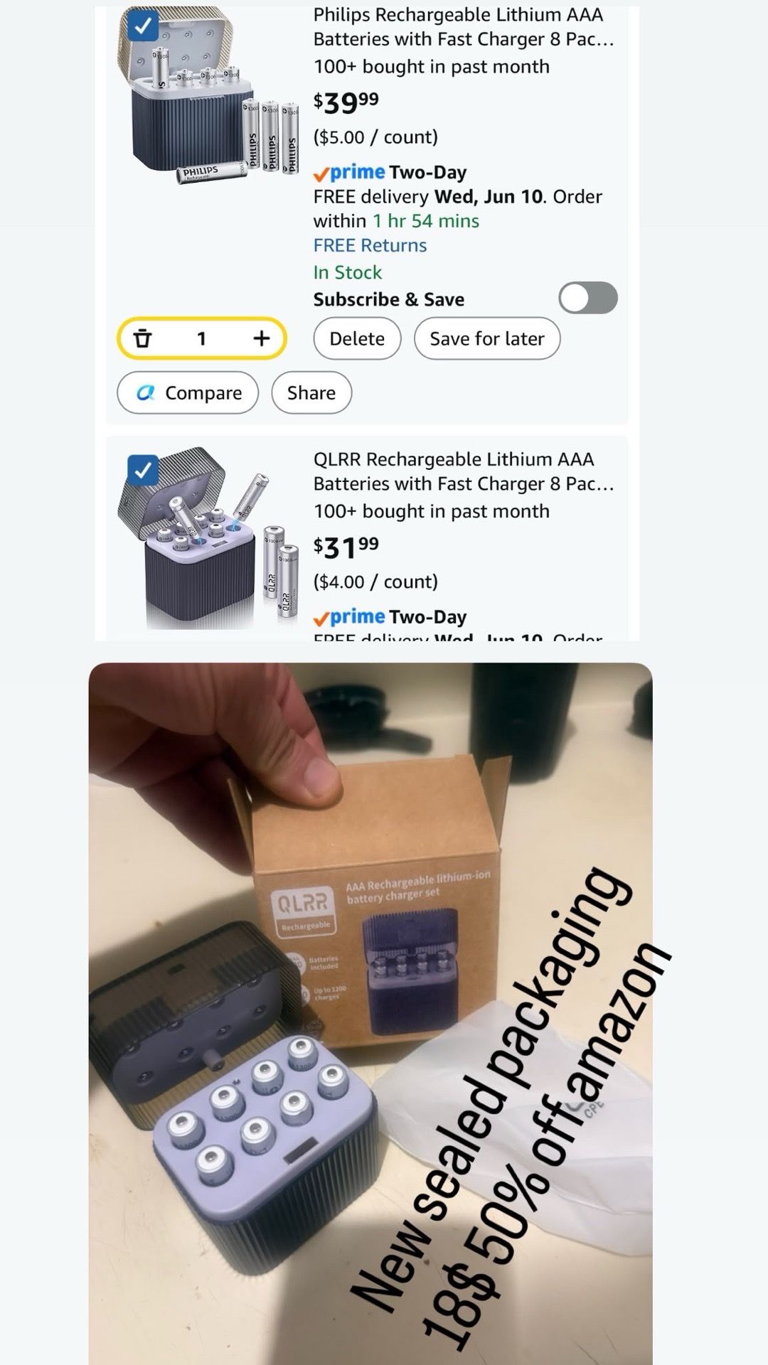 8 Pack Rechargeable Lithium AAA Batteries with Fast Charger