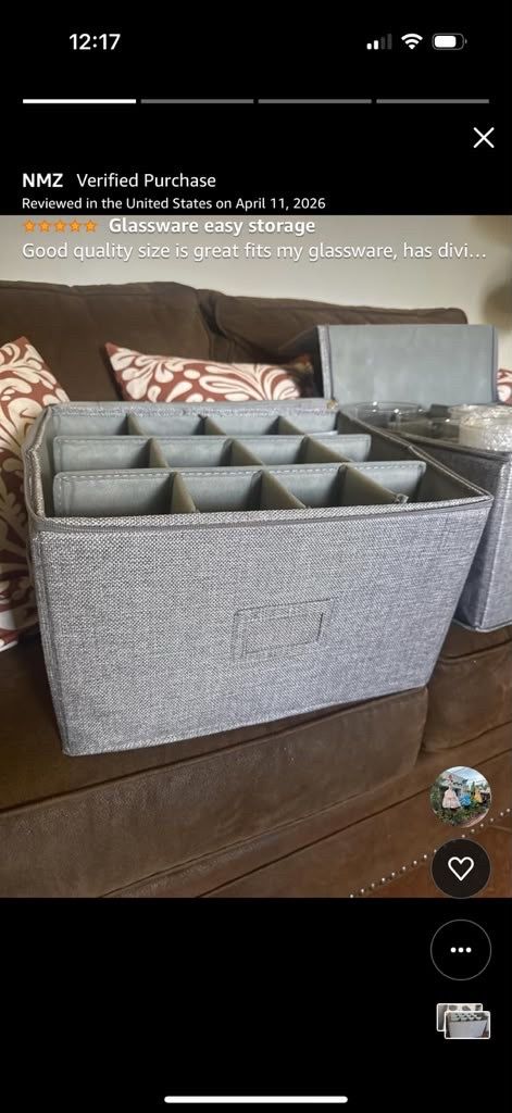 Glass Storage Box with Dividers, Holds 12 - photo 5