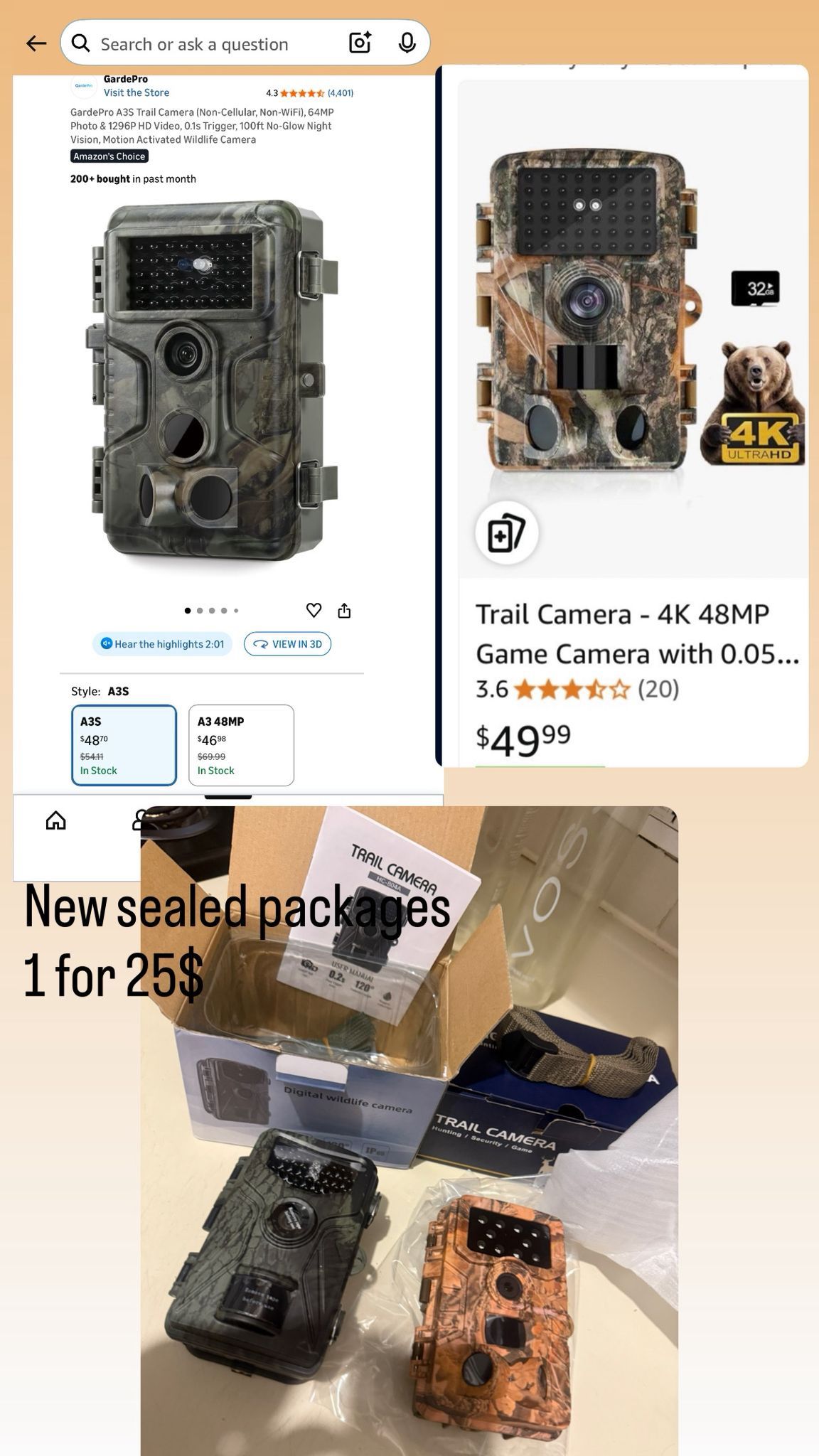 Trail Camera 24MP 1080P Game Camera with Night Vision