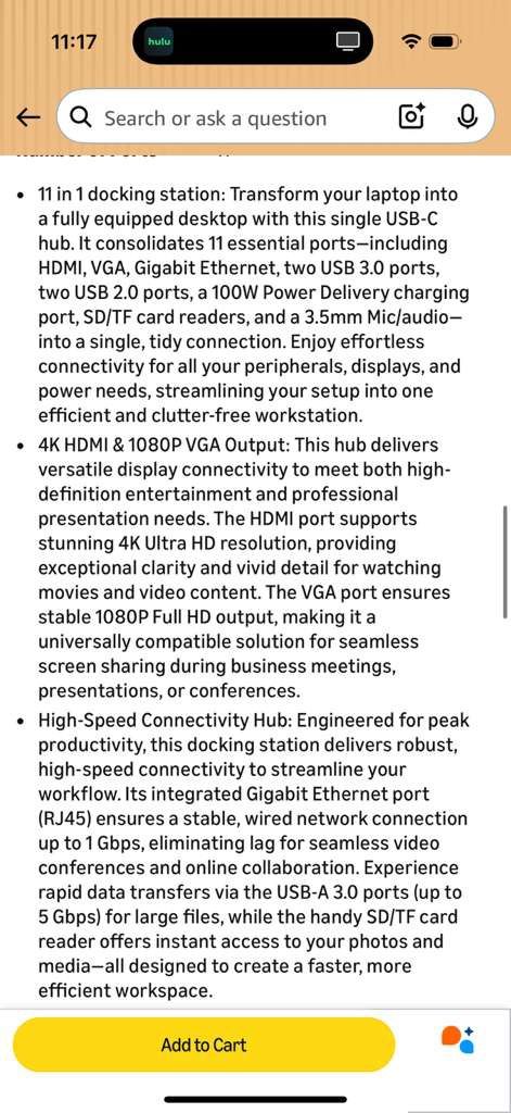 11-in-1 USB-C Docking Station with 4K HDMI, VGA, and PD - photo 4