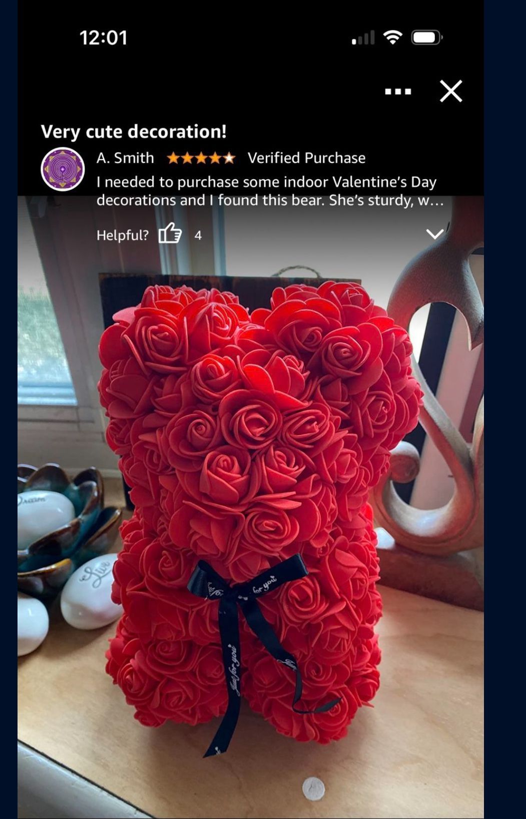 Valentines Day Rose Bear Artificial Rose Teddy Bear Gift - photo 3