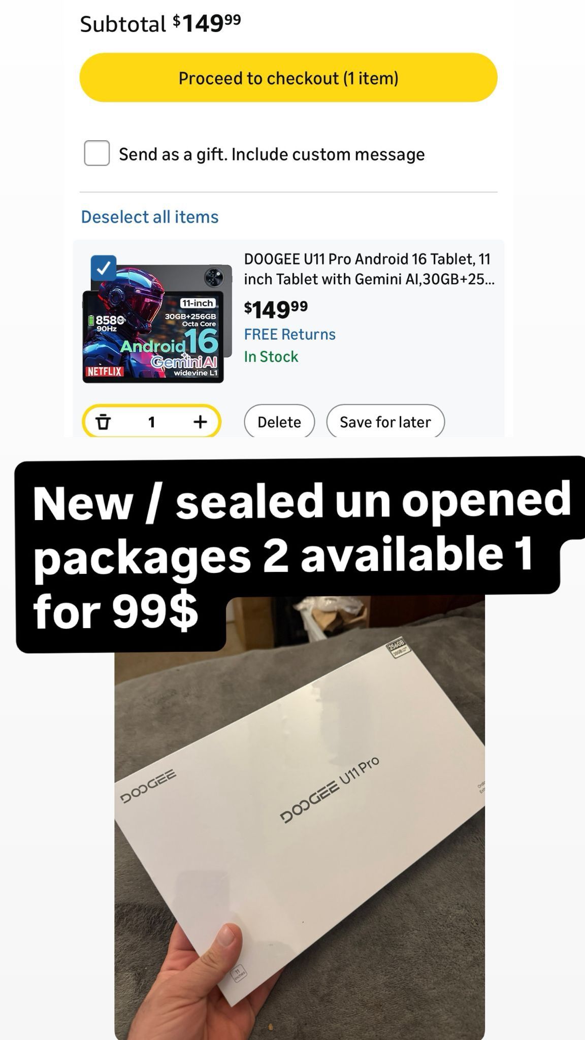 Pro Android 16 Tablet 11 inch 30GB+256GB Octa-Core - photo 2