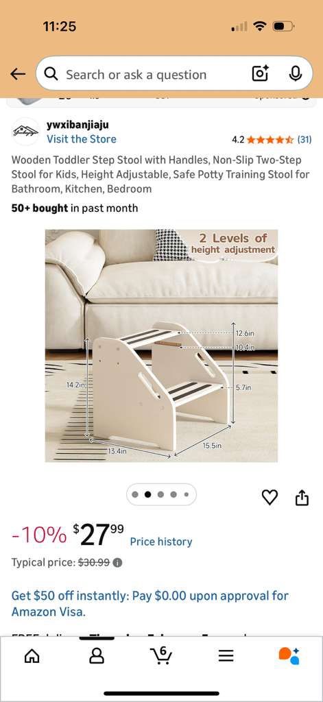 Wooden Toddler Step Stool with Handles - photo 5