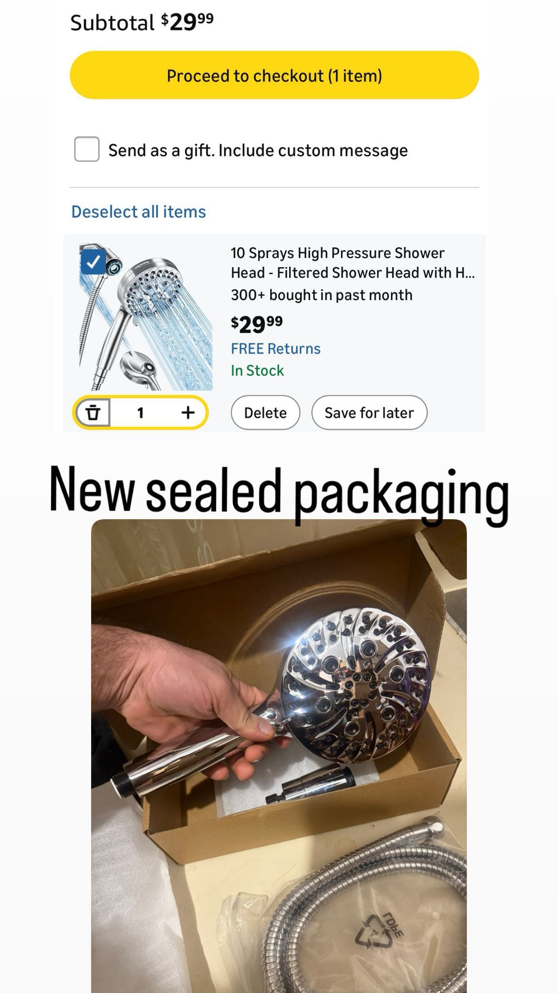 10-Spray Filtered Handheld Shower Head with Magnetic Docking