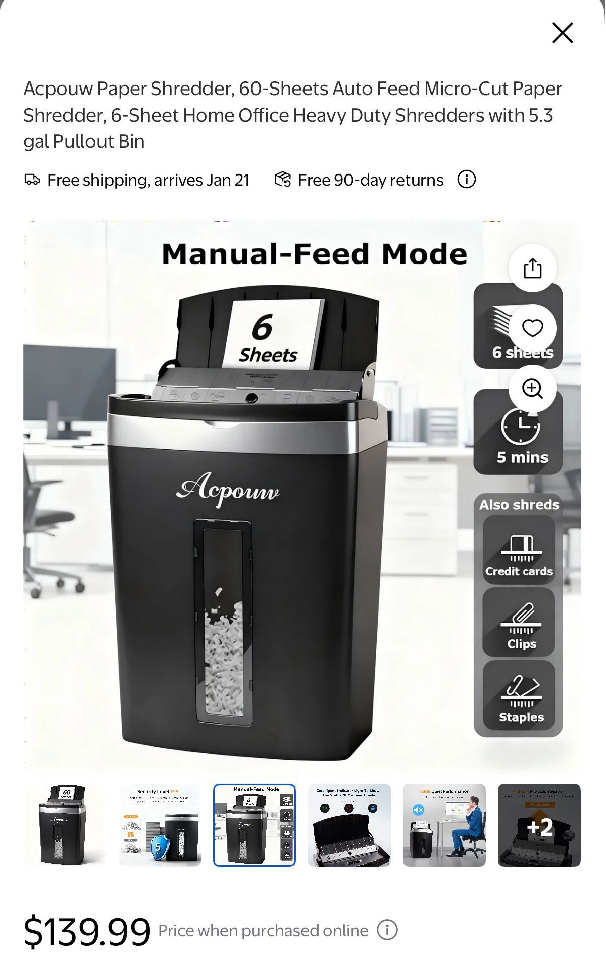 Paper Shredder Micro-Cut, 60-Sheet Auto Feed - photo 3