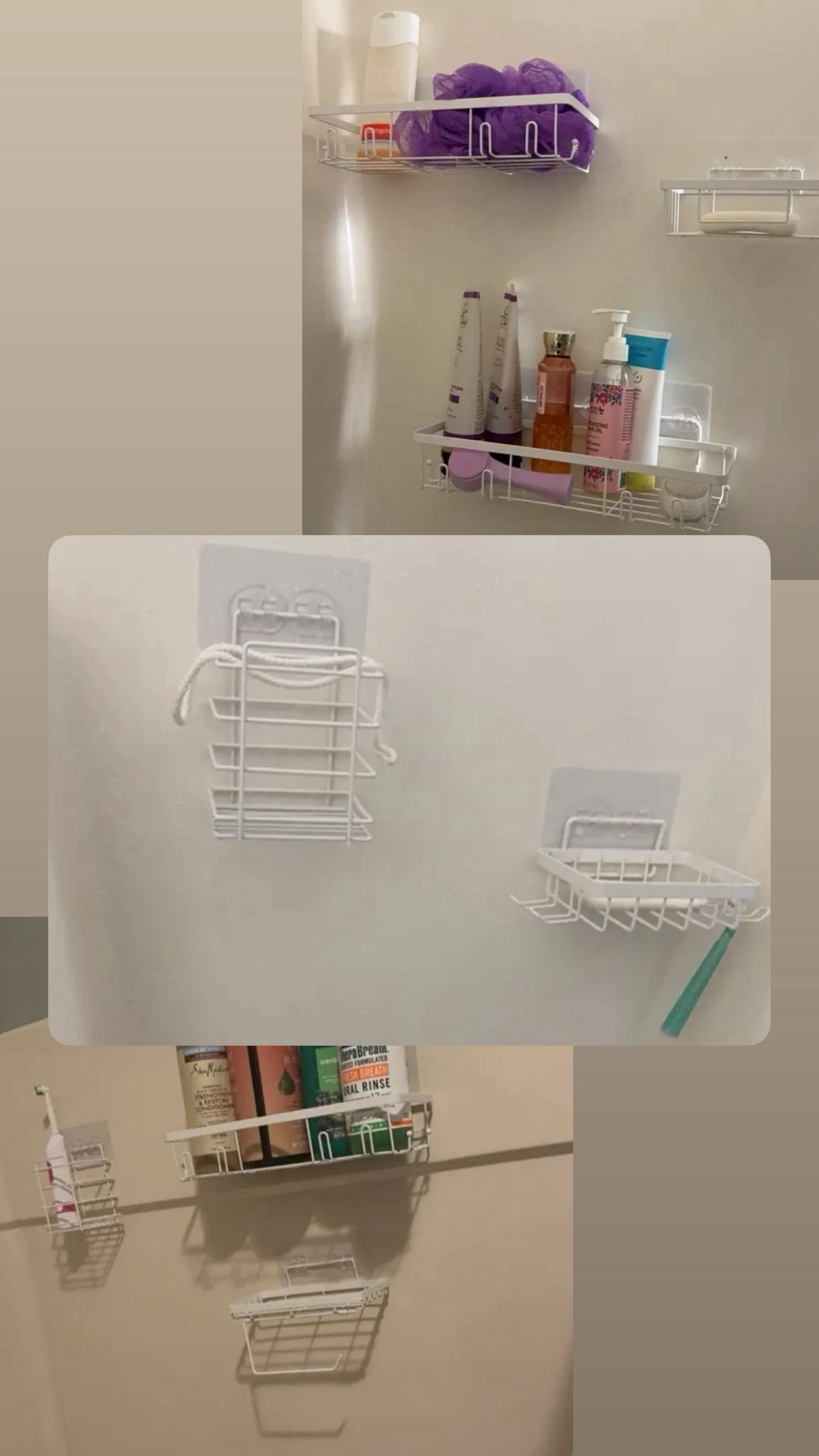 6pcs Stainless Steel Rustproof Shower Caddy Set - photo 5