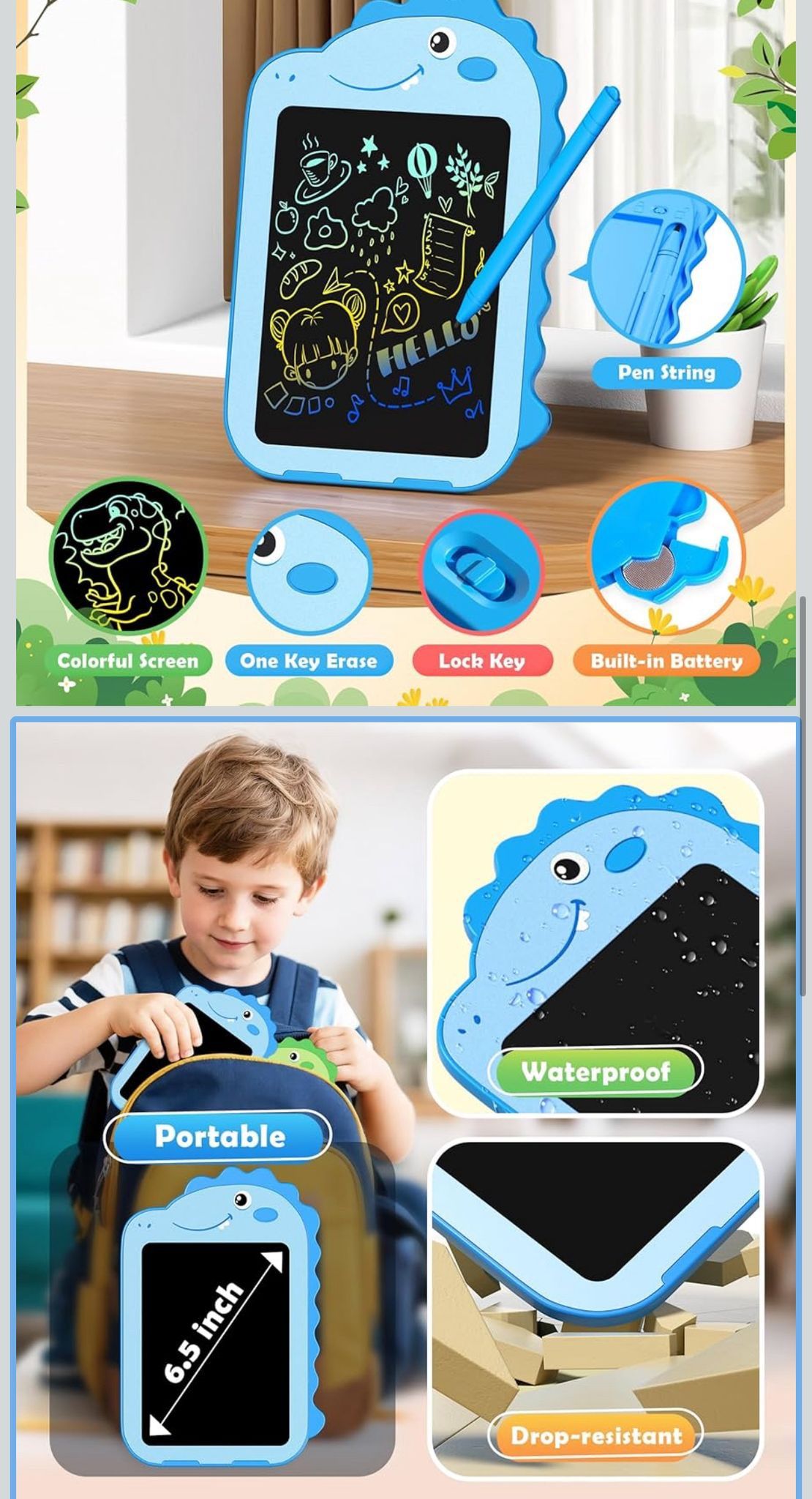 6.5 Inch LCD Colorful Doodle Board for Kids - photo 3