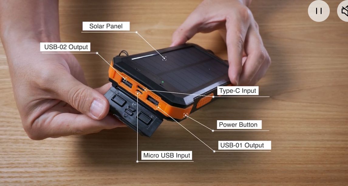 Solar Power Bank 38800mAh Portable Charger 22.5W Fast Charge - photo 4