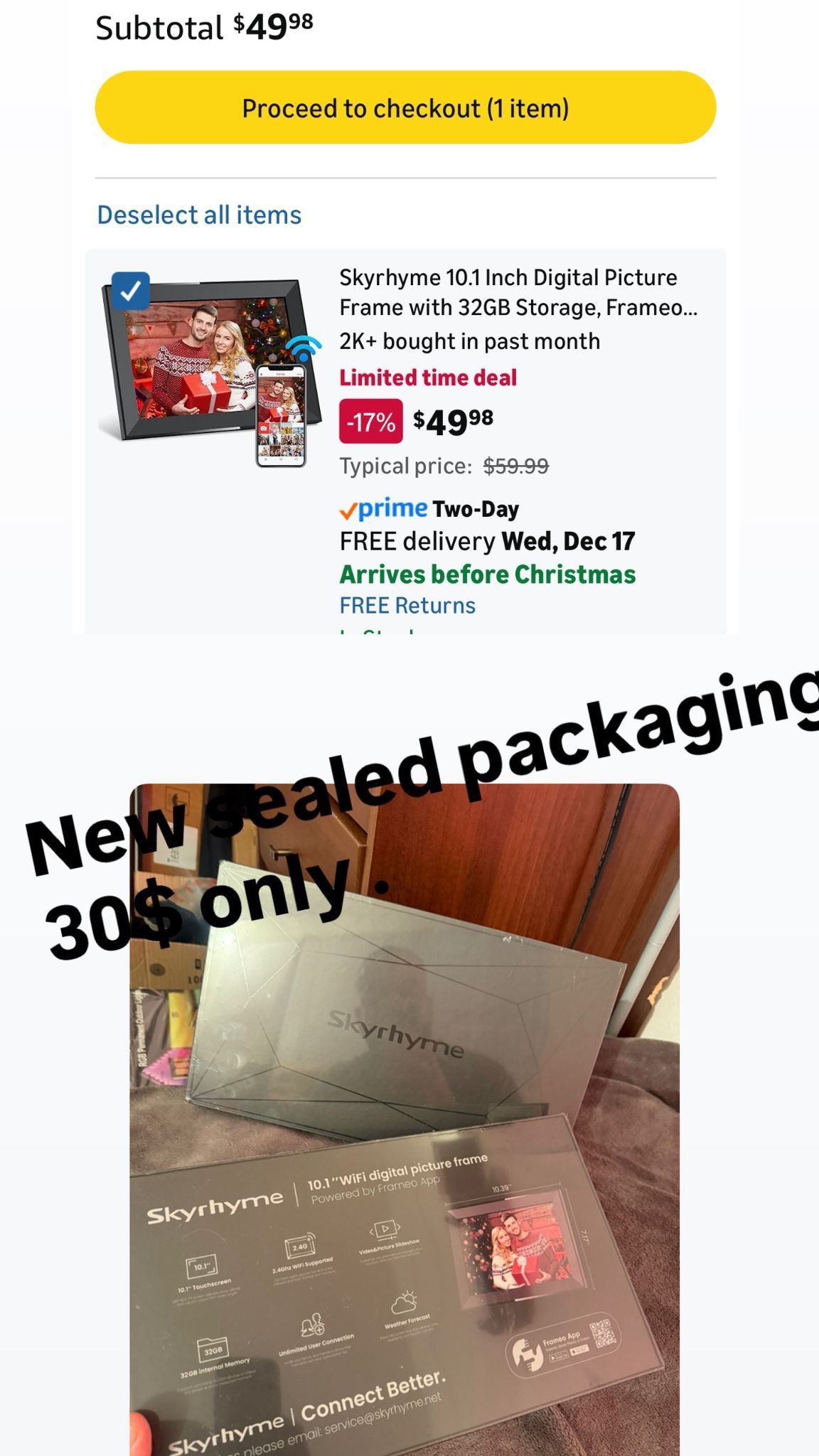 10.1 Inch Digital Picture Frame with 32GB Storage