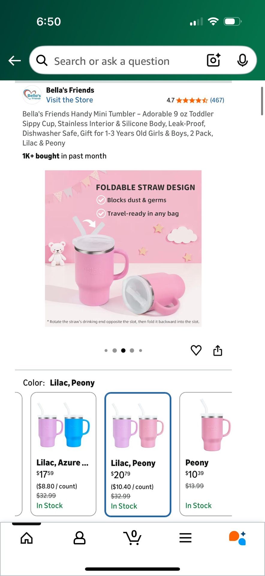 Handy Mini Tumbler – 9oz Toddler Sippy Cup (2 Pack) - photo 4