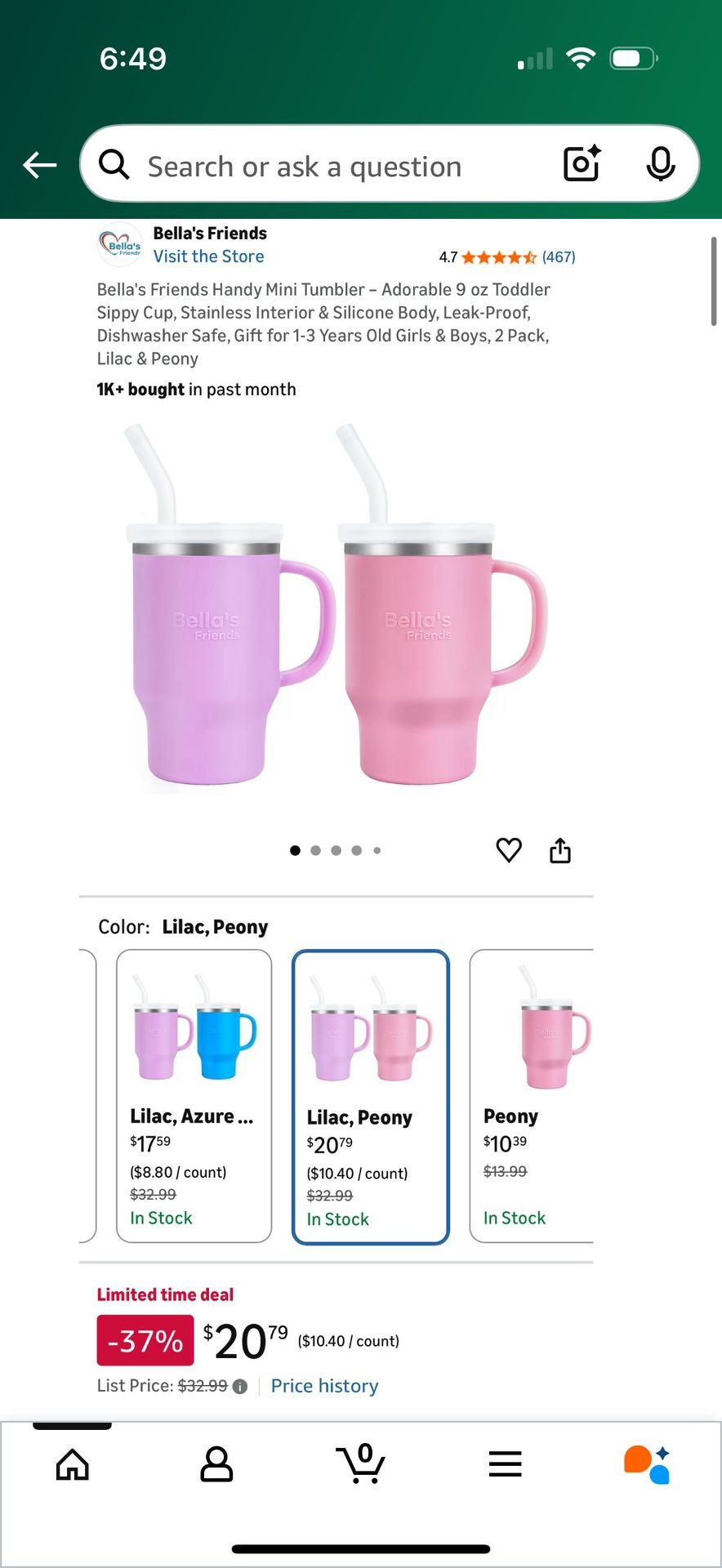 Handy Mini Tumbler – 9oz Toddler Sippy Cup (2 Pack) - photo 5