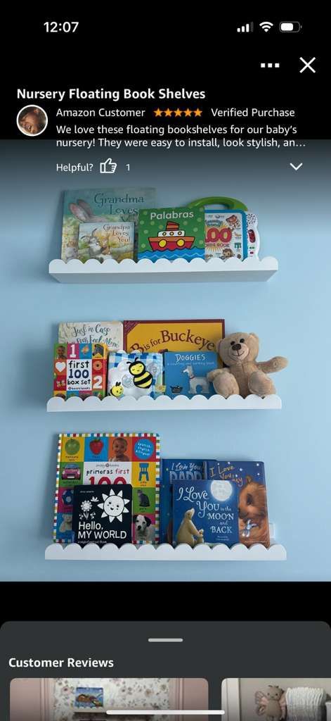 Set of 3 Scalloped Nursery Book Shelves - photo 4