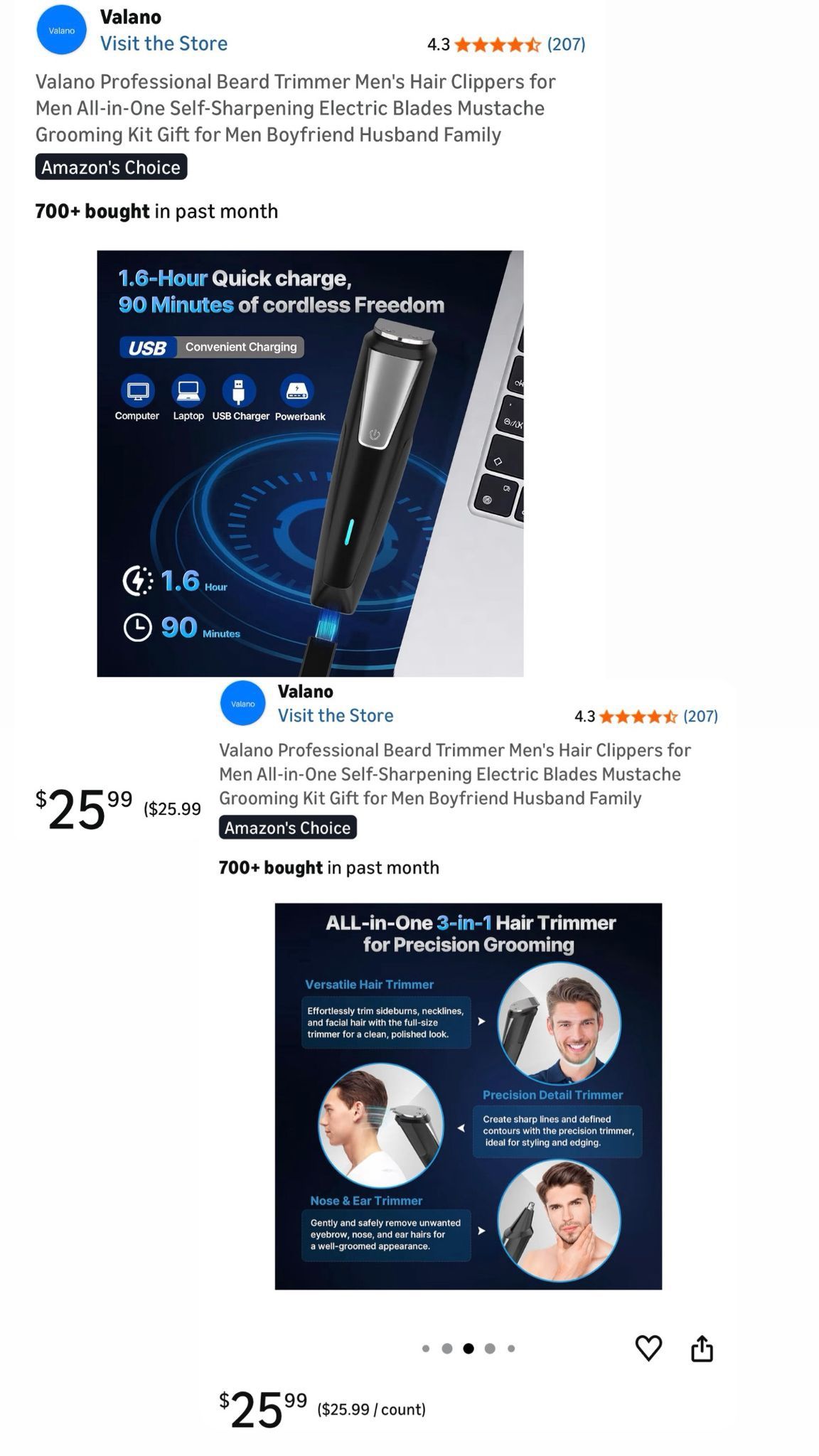 Professional Beard Trimmer & Hair Clipper Grooming Kit - photo 4