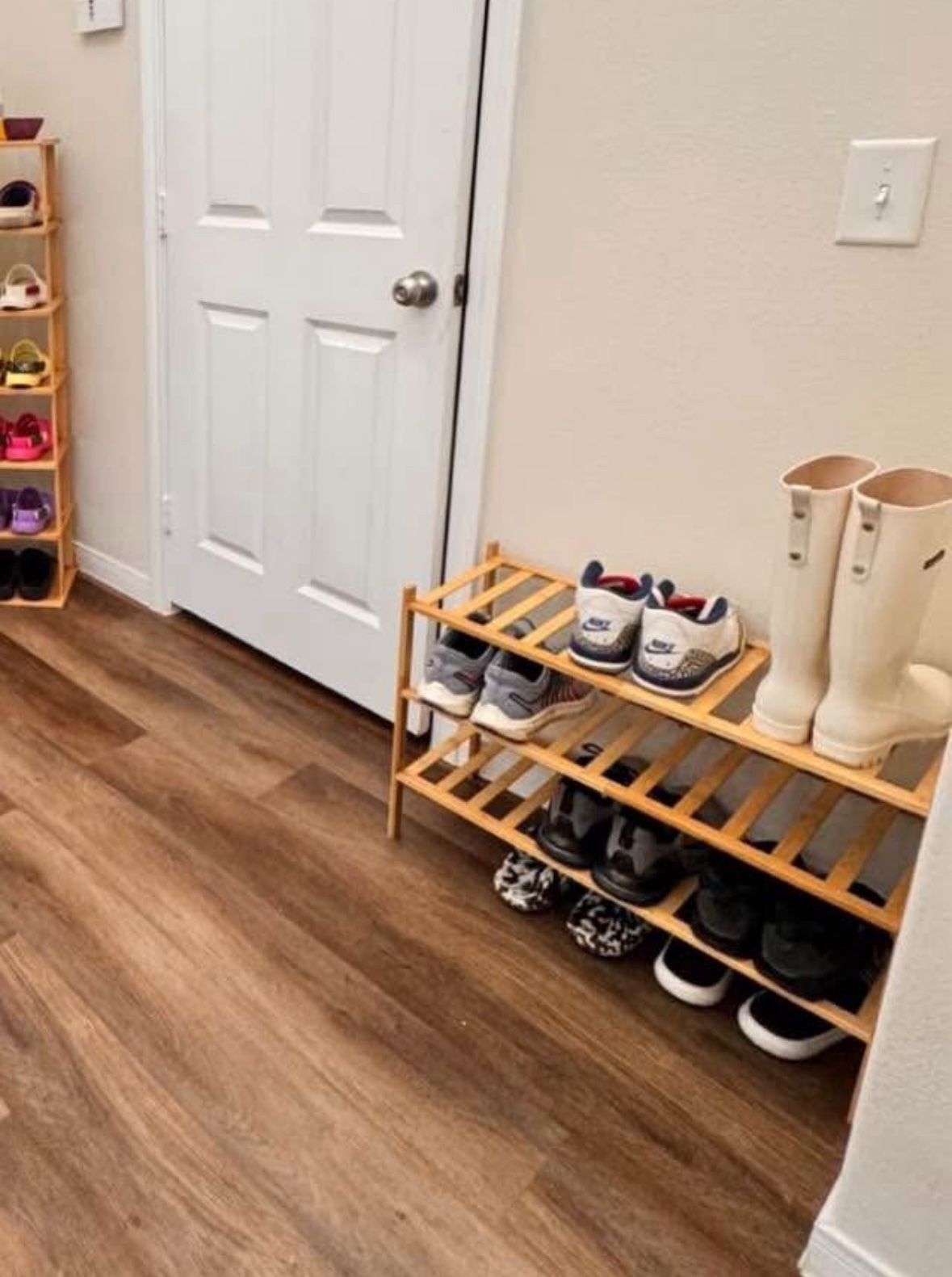 3 Tier Thick Bamboo Stackable Shoe Rack