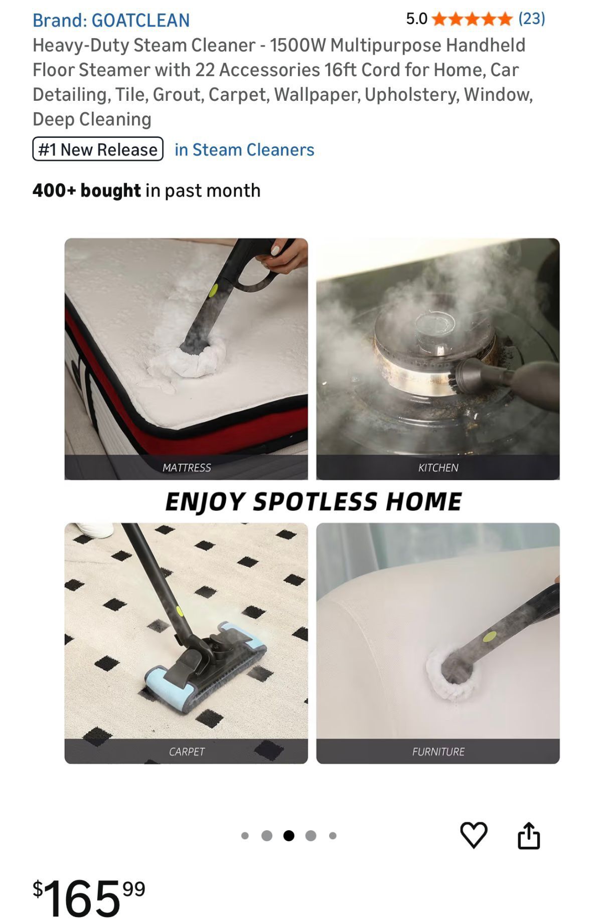 Heavy-Duty 1500W Steam Cleaner with 22 Accessories - photo 3