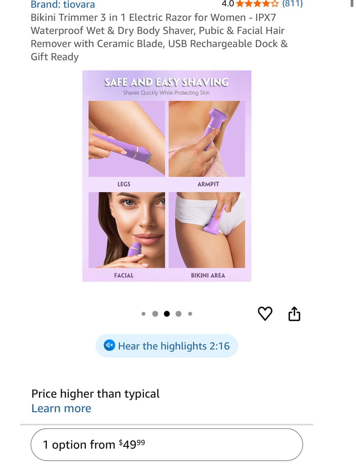 3-in-1 Electric Bikini Trimmer & Body Shaver for Women - photo 3