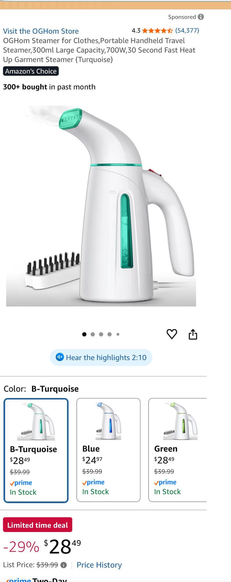 Portable Handheld Travel Garment Steamer - New - photo 3