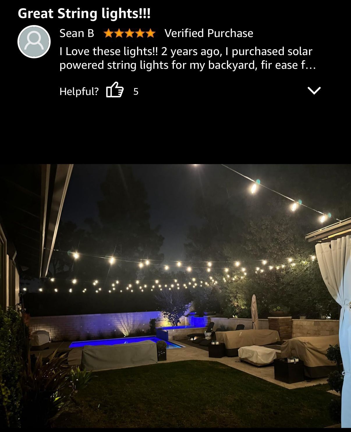 120FT LED Outdoor String Lights with Dimmer and Timer