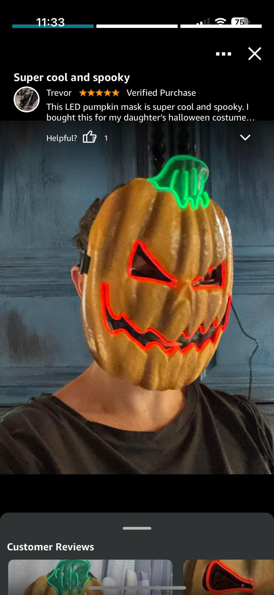 LED Mask and LED Gloves Halloween Costume Set - photo 2