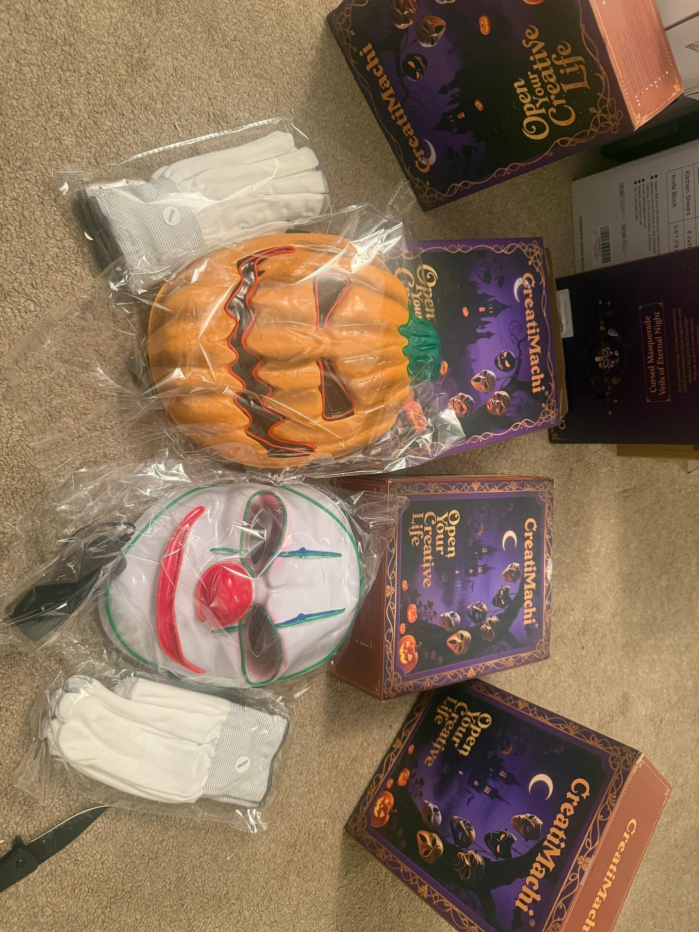 LED Mask and LED Gloves Halloween Costume Set - photo 3