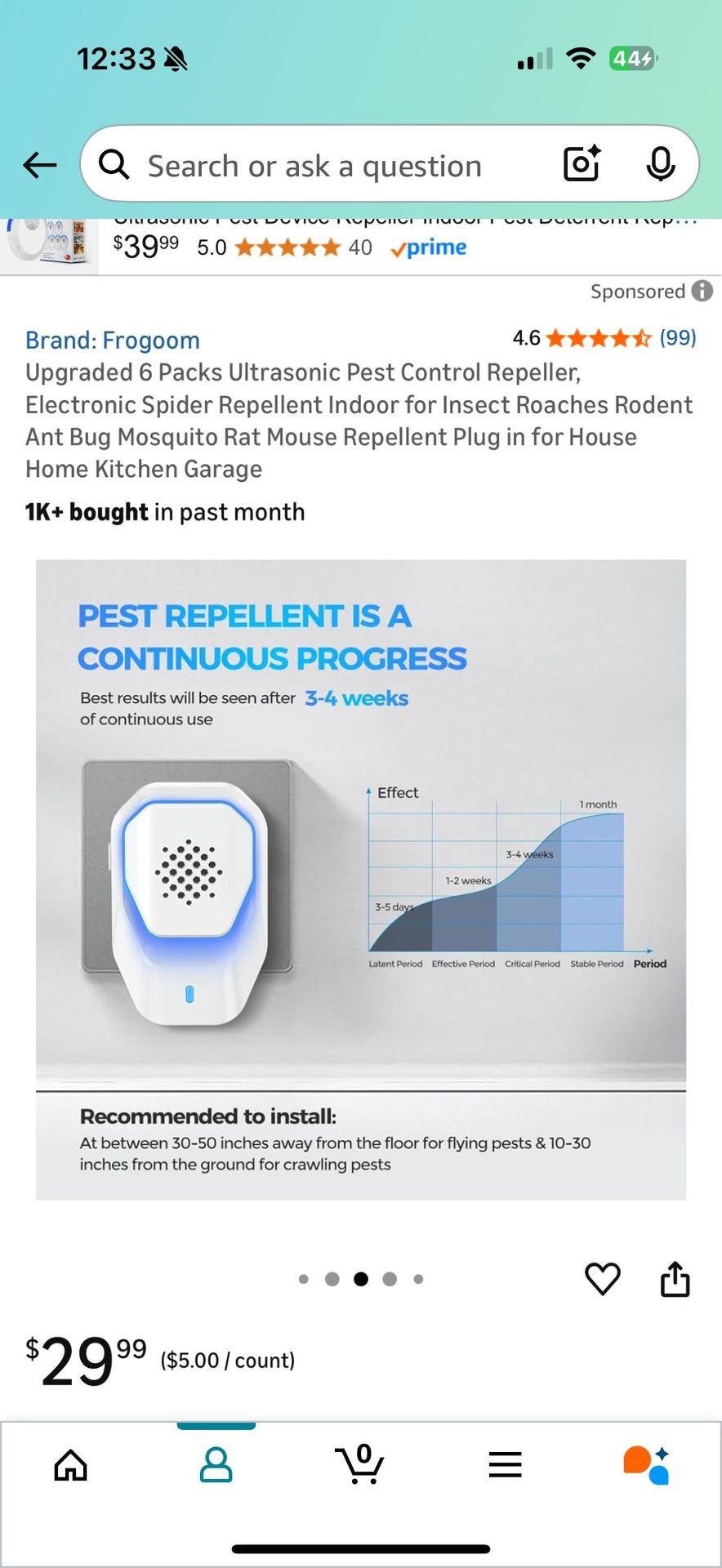 6 Pack Ultrasonic Pest Control Repeller - photo 4