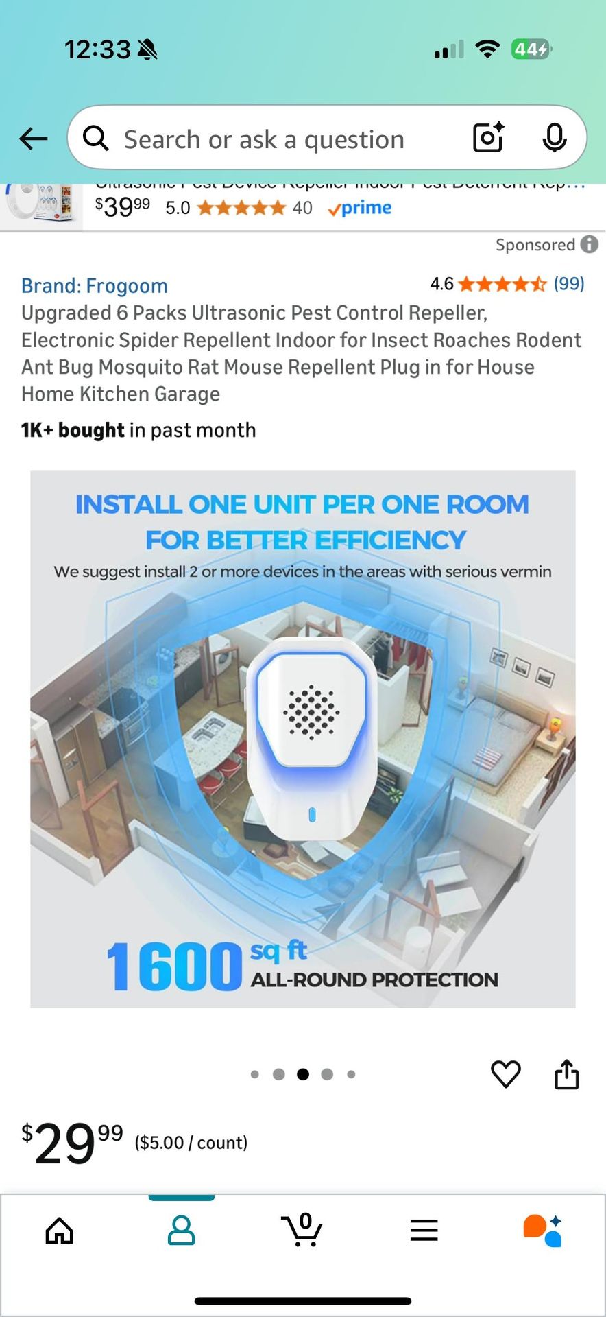 6 Pack Ultrasonic Pest Control Repeller - photo 5