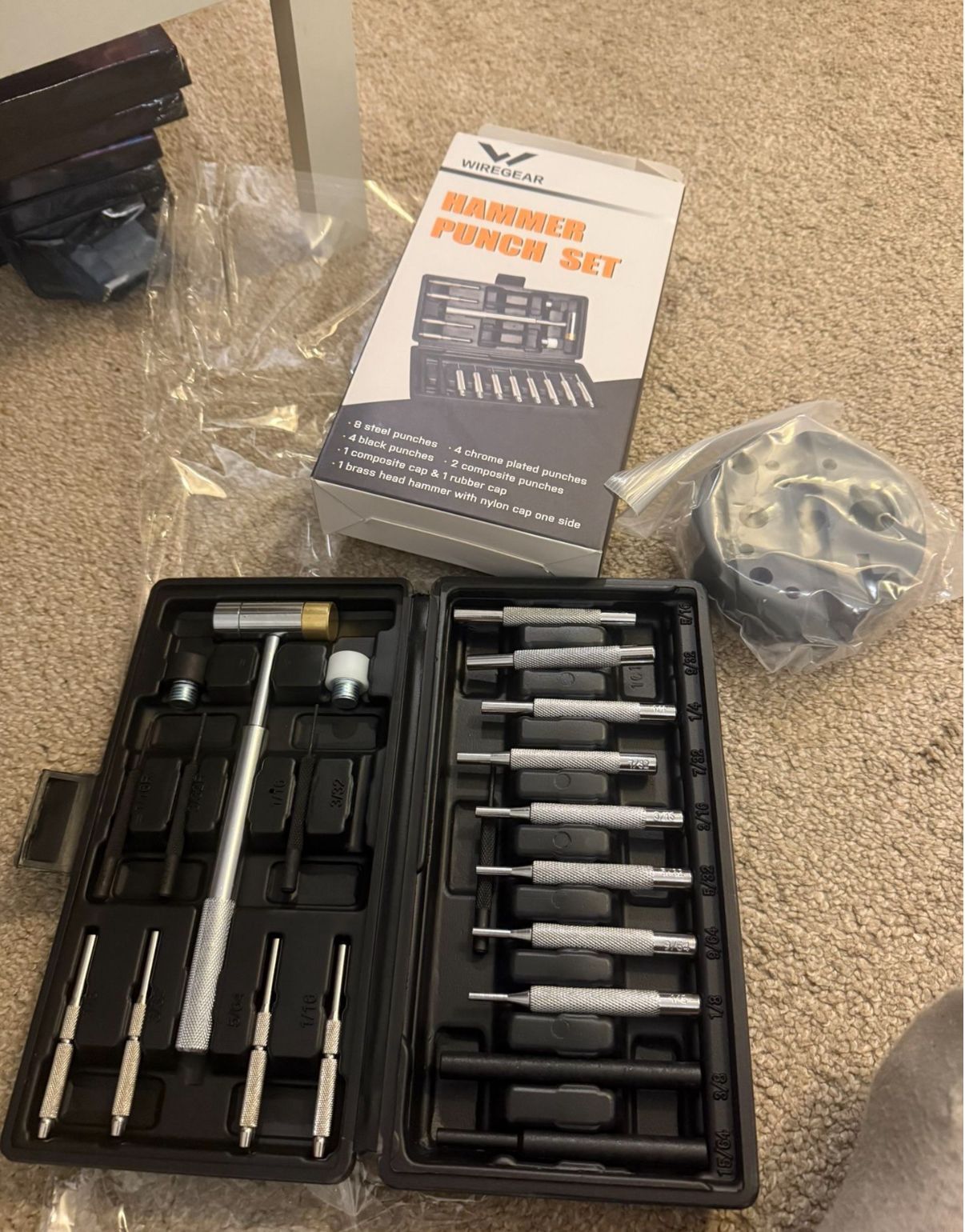 Punch Set, Roll Pin Punch Set with Hammer and Storage Box - photo 2