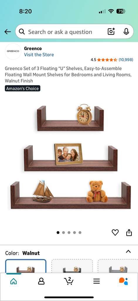 3 Floating Shelves Wall Mounted Solid Wood Shelf Set