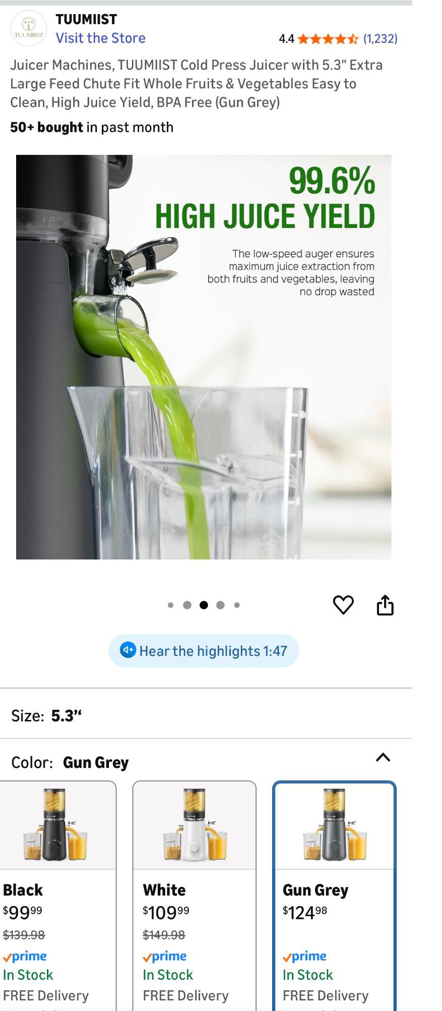 Cold Press Juicer with Wide Mouth & Large Feed Chute - photo 4