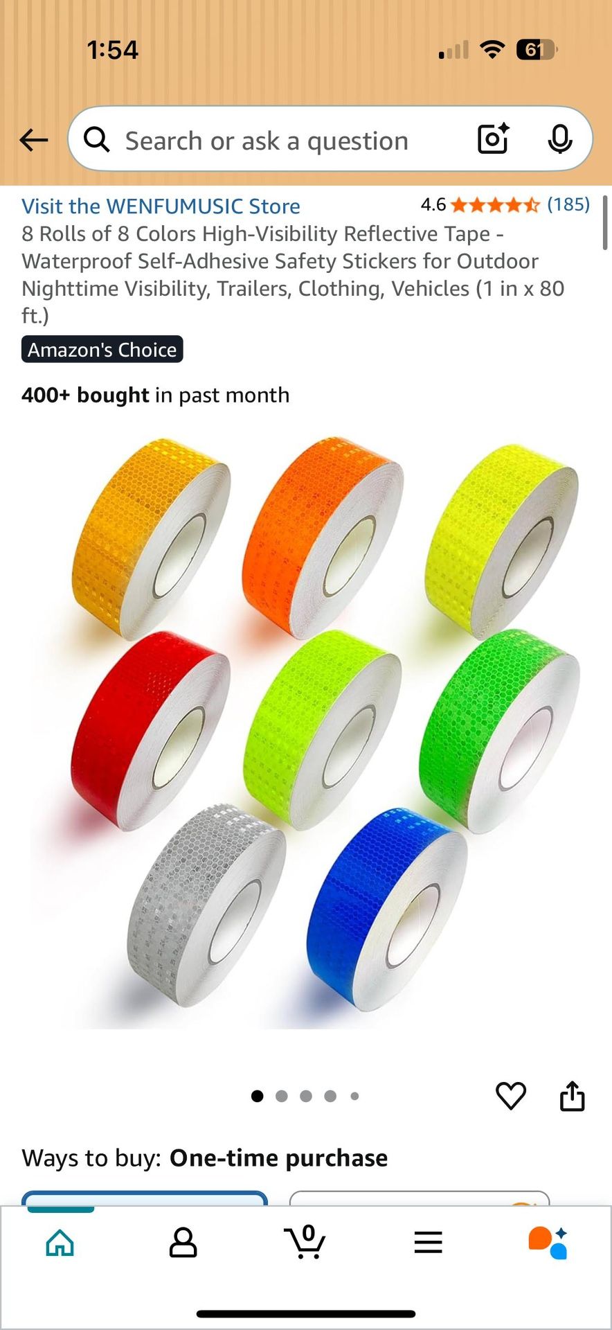 8 Rolls of 8 Colors High-Visibility Reflective Tape