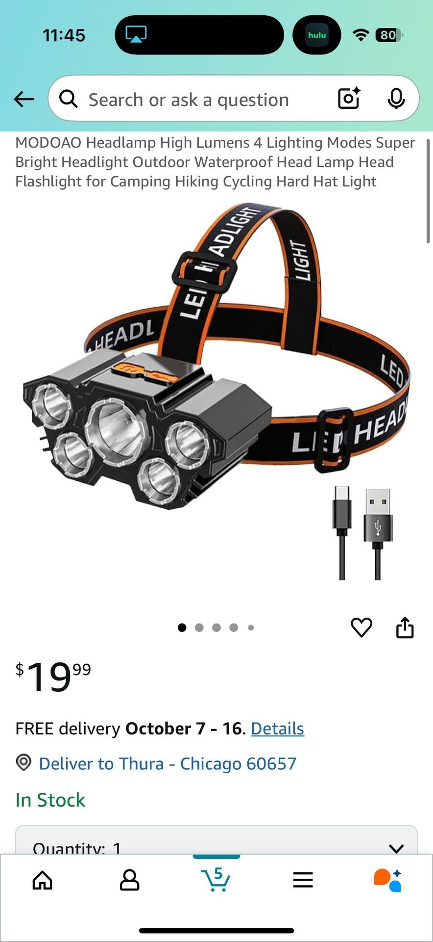 Rechargeable LED Headlamp with 4 Modes - photo 2