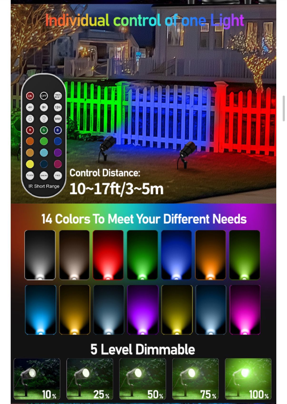Halloween Christmas Outdoor Color Changing LED Spotlight - photo 3