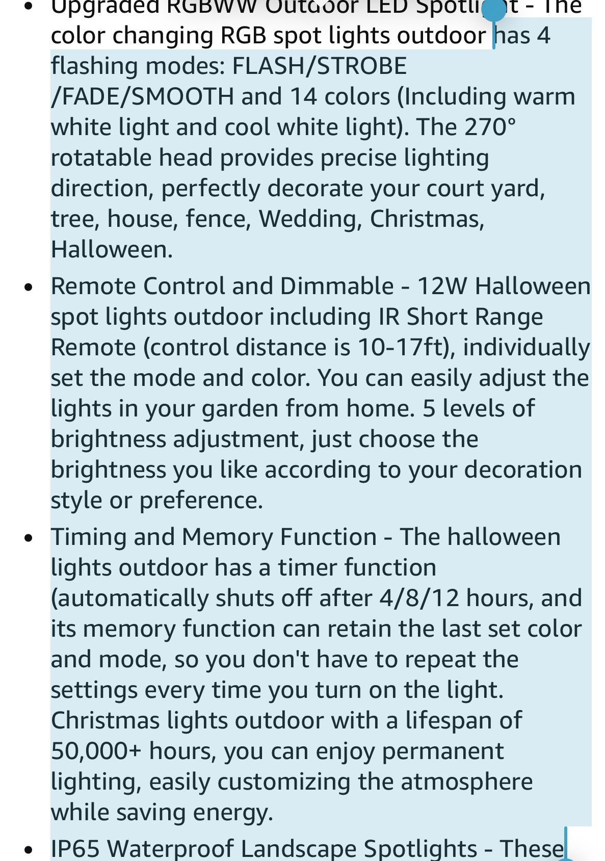 Halloween Christmas Outdoor Color Changing LED Spotlight - photo 4