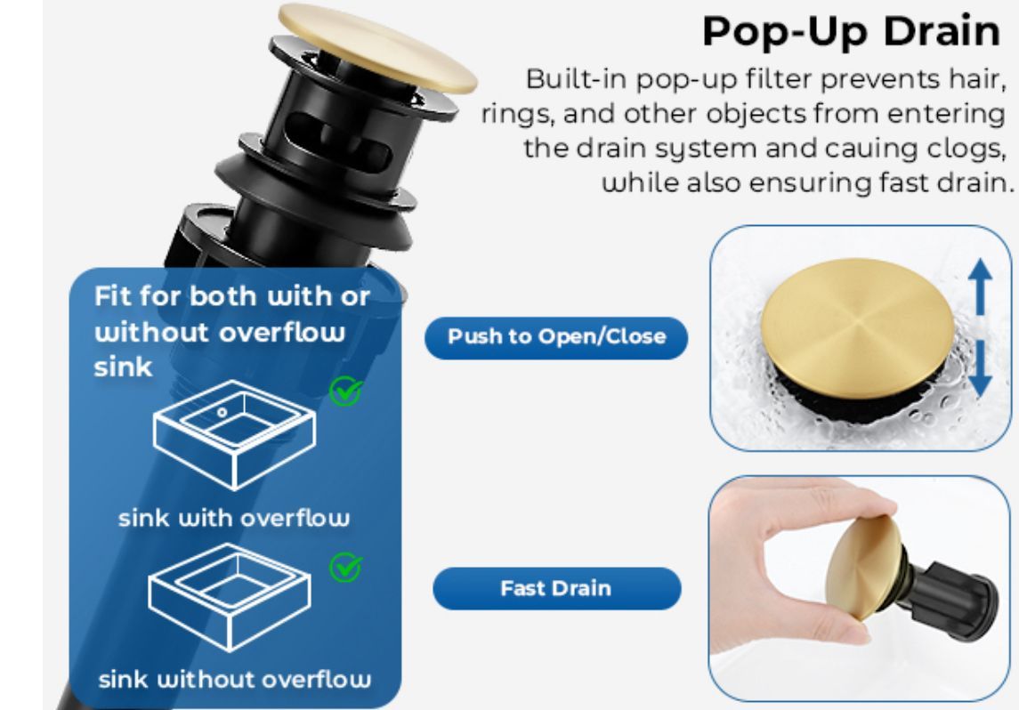 8-inch Widespread Brushed Gold Bathroom Faucet - photo 4