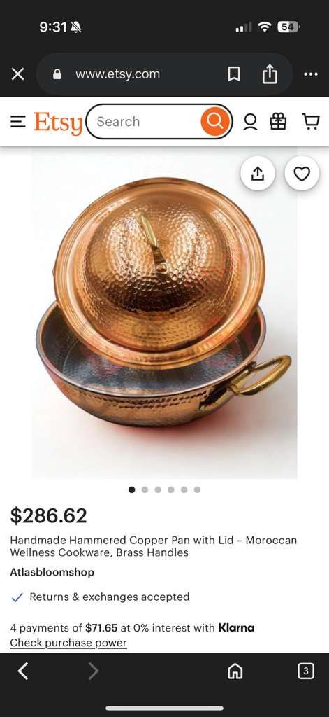 Handmade Turkish Hammered Copper Roasting Pan and Pot - photo 3
