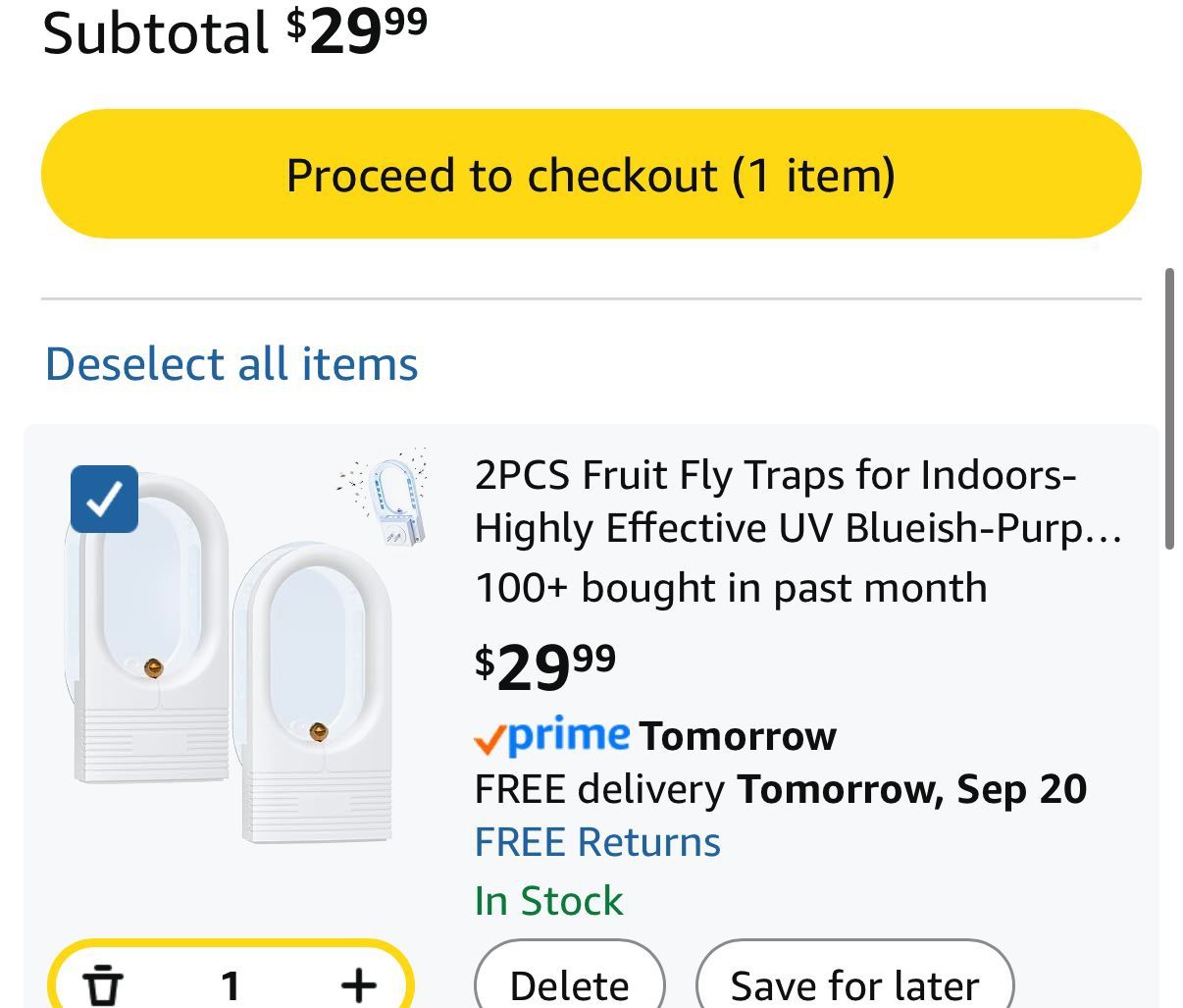 2PCS Fruit Fly Traps for Indoors - UV Light - photo 3