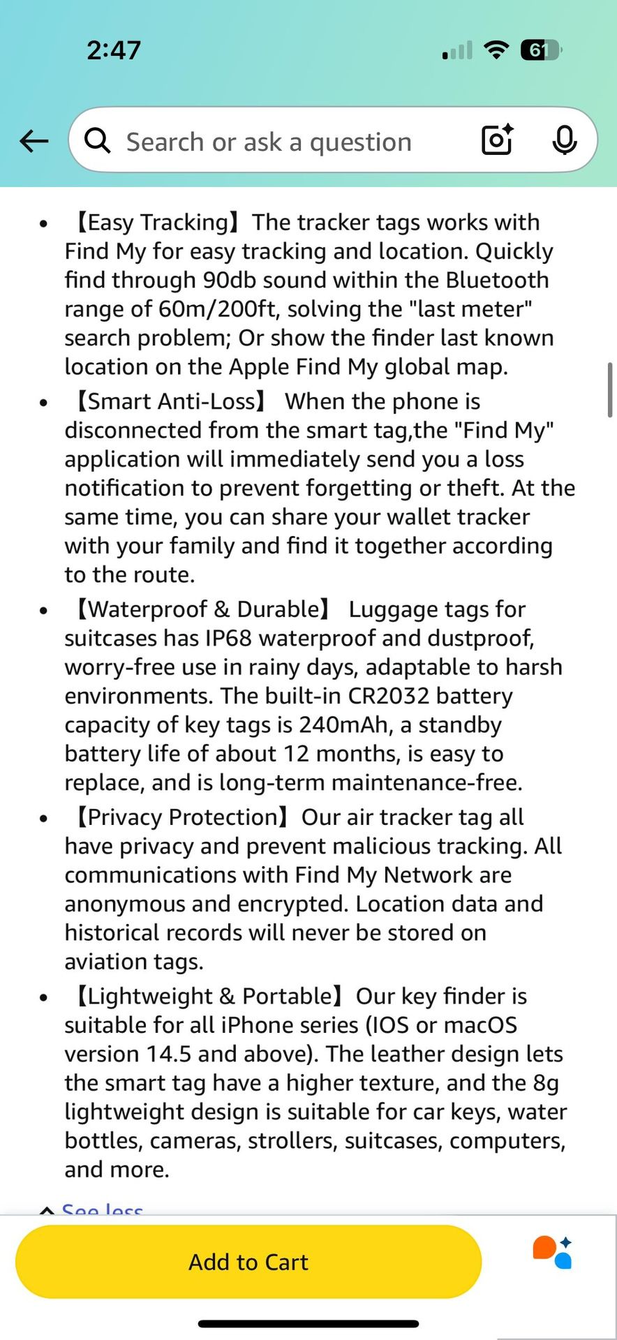 4-Pack Smart Bluetooth Item Trackers Compatible with Find My - photo 5