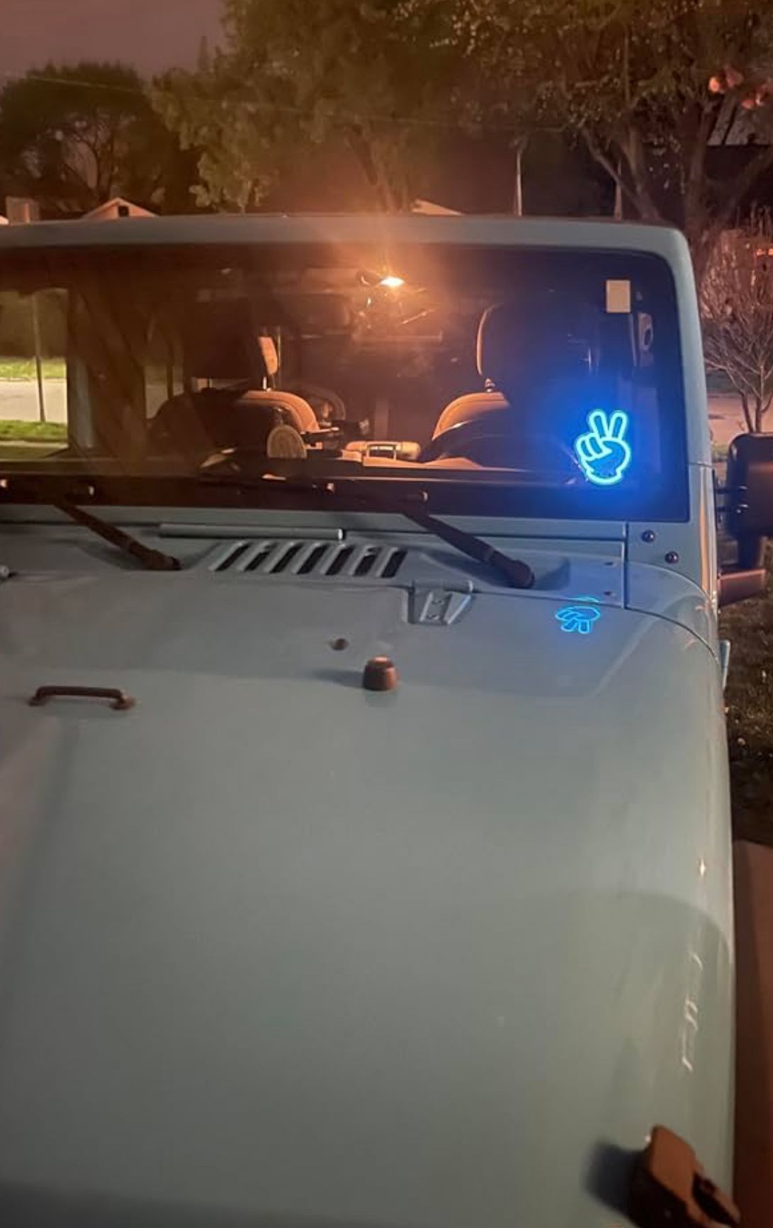 Peace-Sign Wave LED Light for Jeep/Car Windshield - photo 2