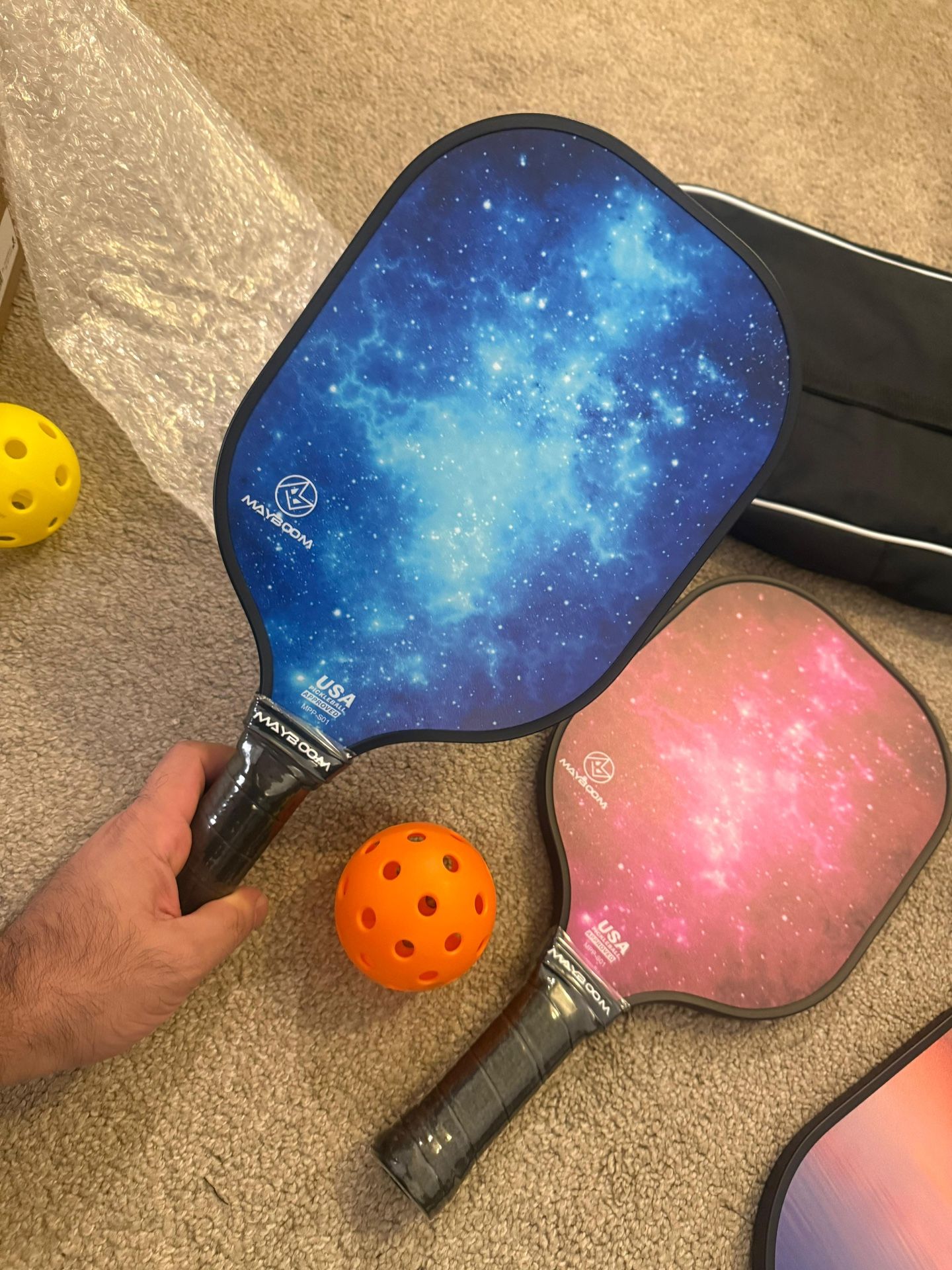 Pickleball Paddles Set of 2 USAPA Approved with 4 Balls and Bag