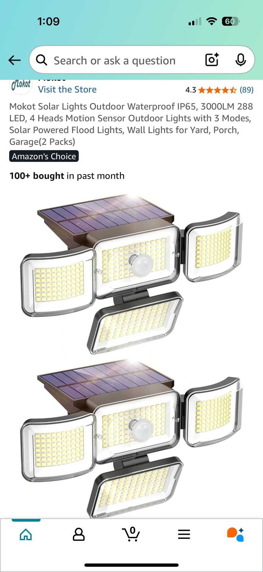2 pack Solar Lights Outdoor Waterproof 288 LED Motion Sensor - photo 3