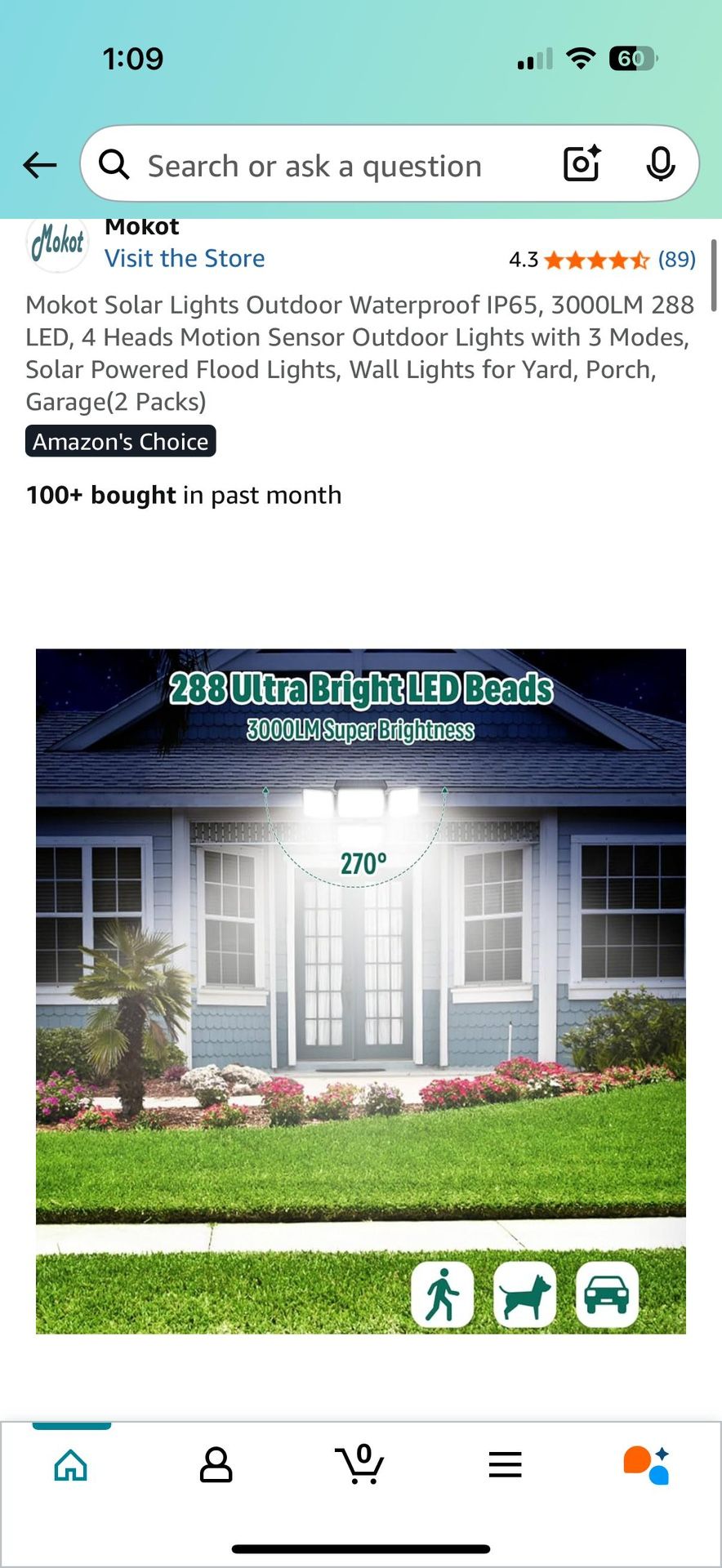 2 pack Solar Lights Outdoor Waterproof 288 LED Motion Sensor - photo 5