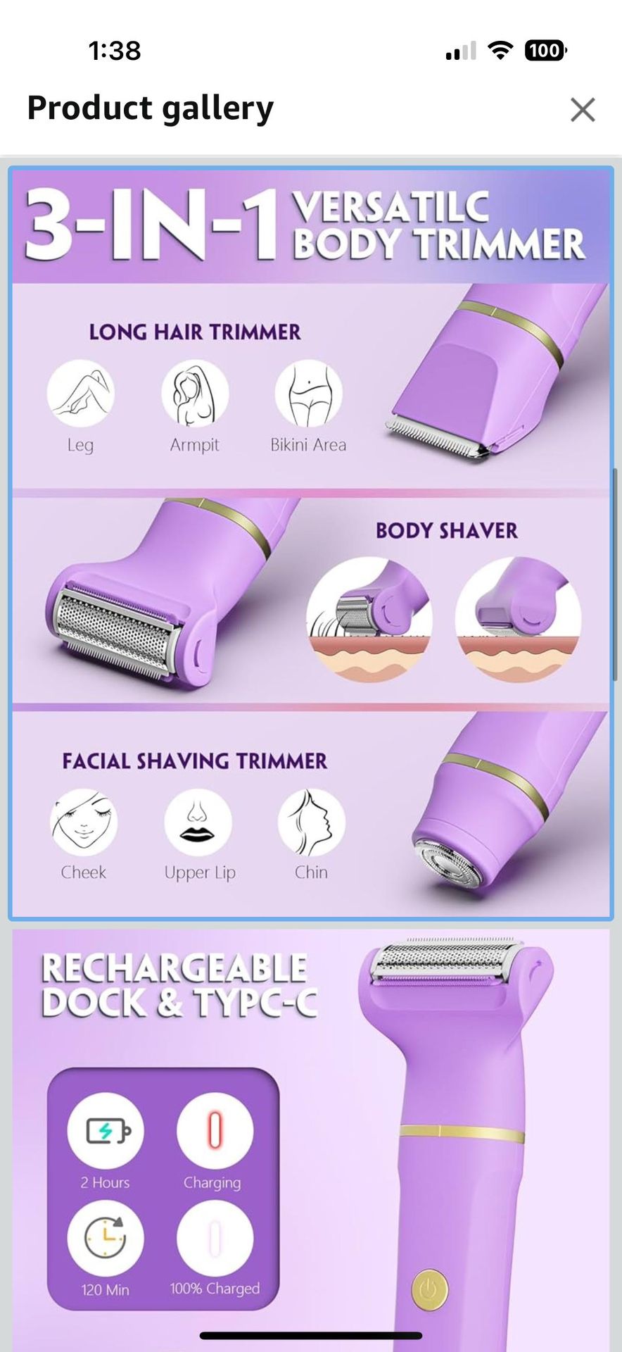 Bikini Trimmer 3 in 1 Electric Razor for Women - photo 5