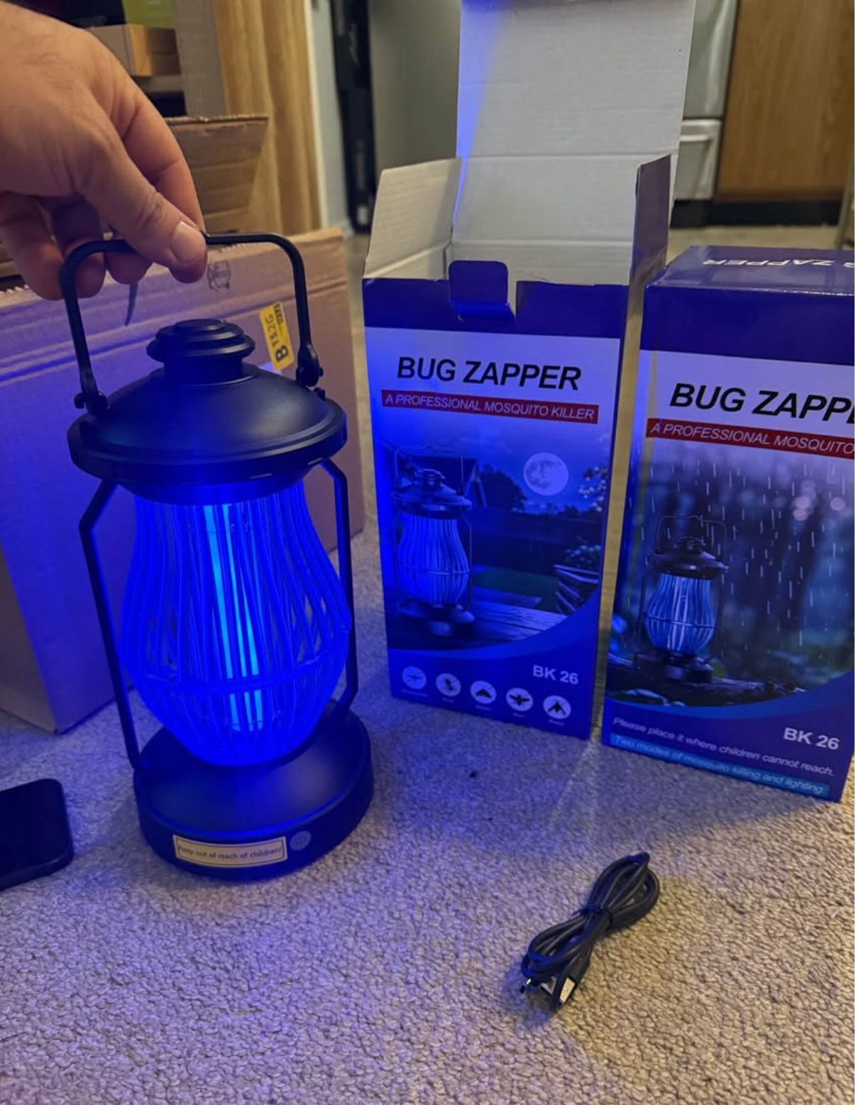 2-in-1 Bug Zapper & Night Light, USB-C Rechargeable - photo 2