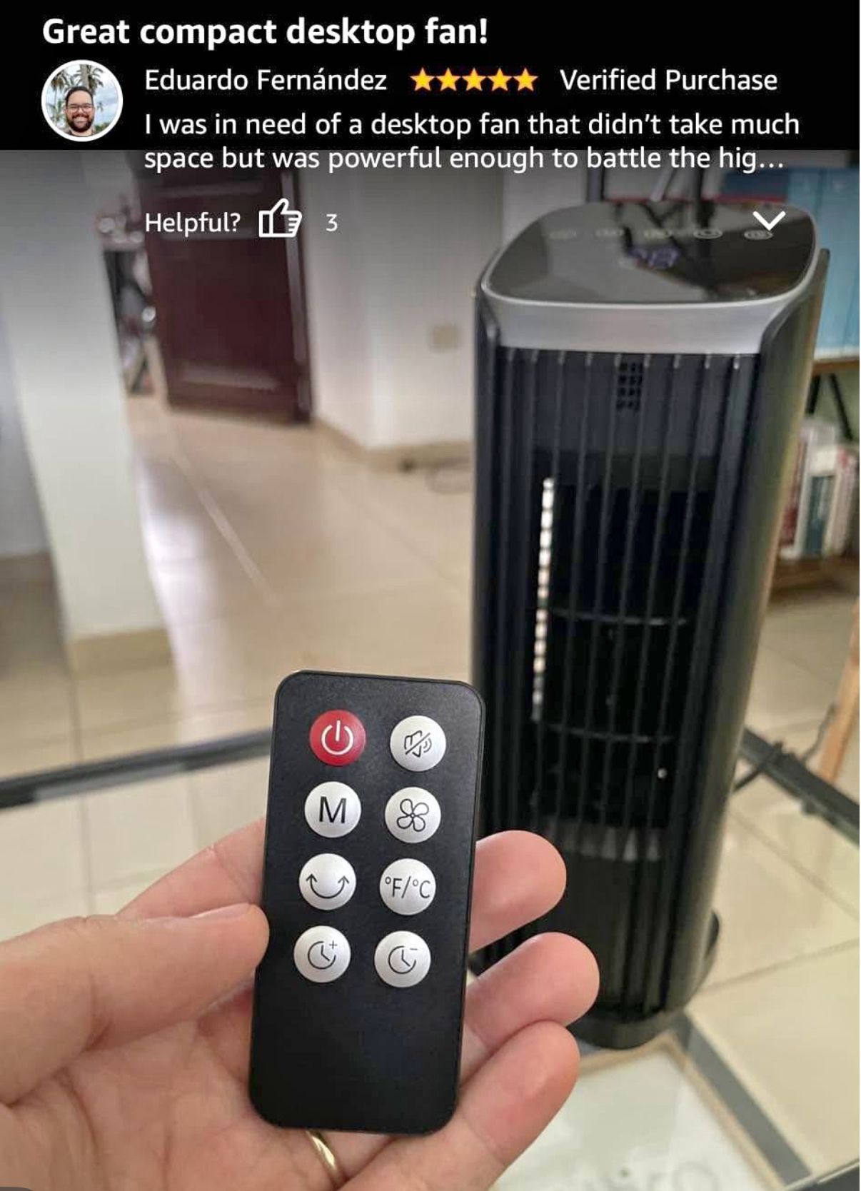 13" Tower Fan with Remote, 4 Speeds, 12H Timer - photo 2