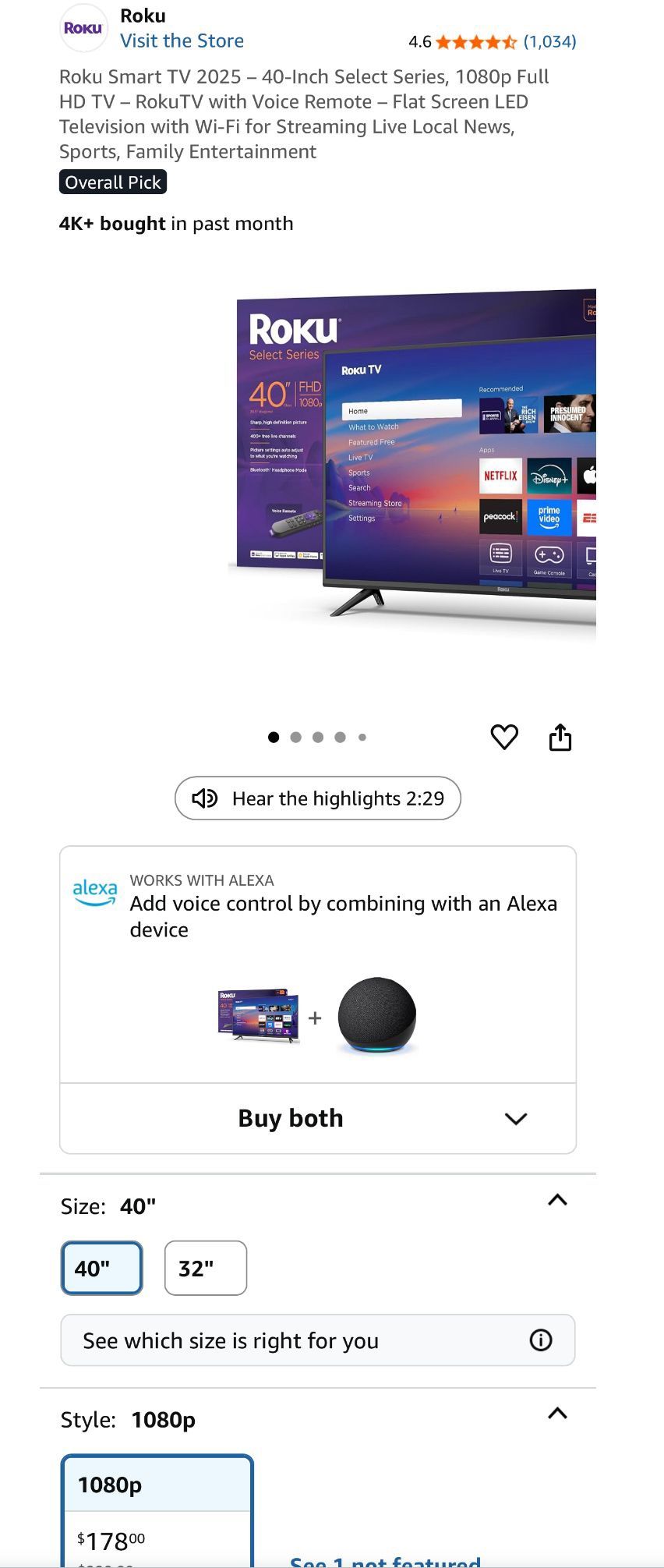 Roku Smart TV 2025 – 40-Inch Select Series, 1080p Full HD - photo 4